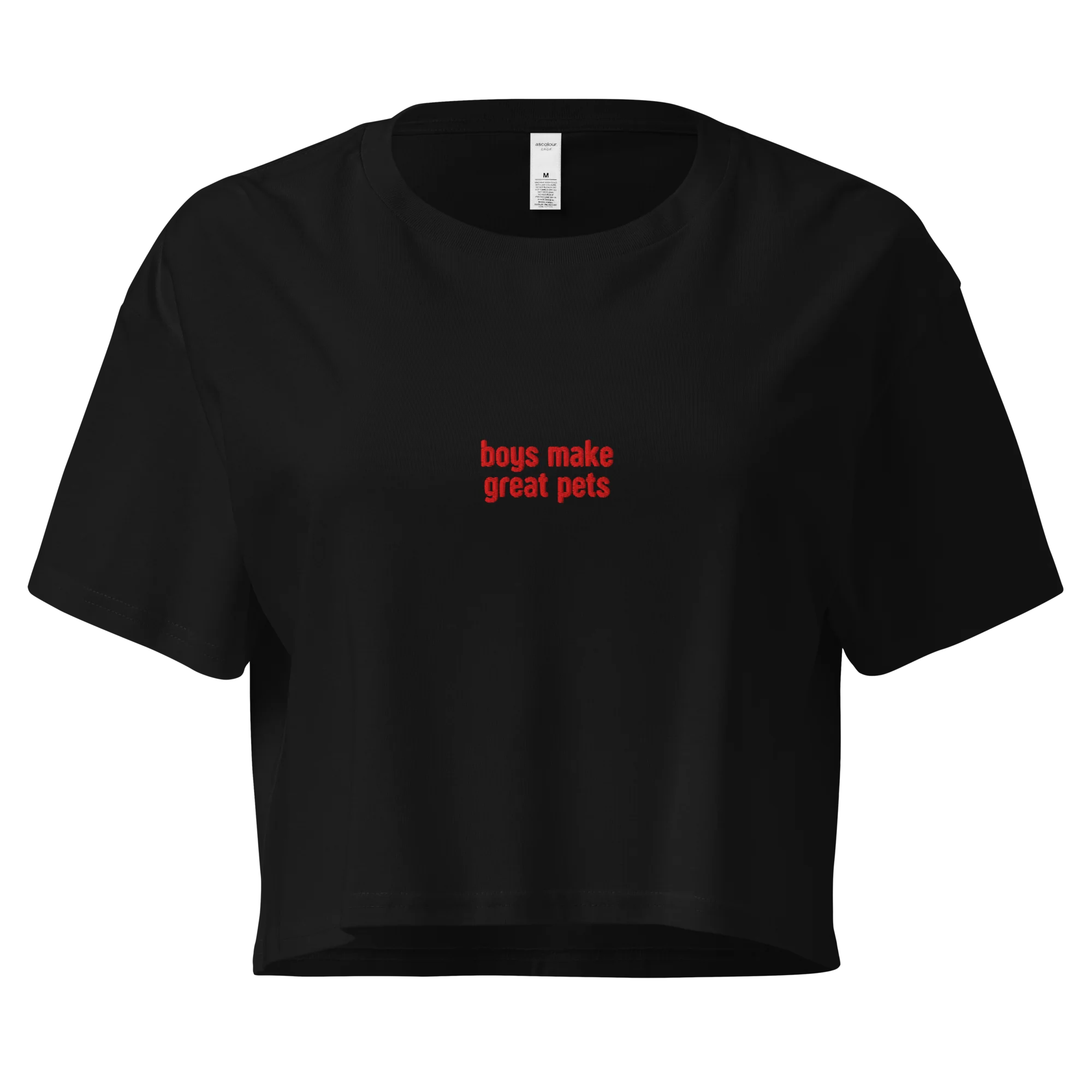 Boys Make Great Pets Embroidered Crop Tee - Image 4