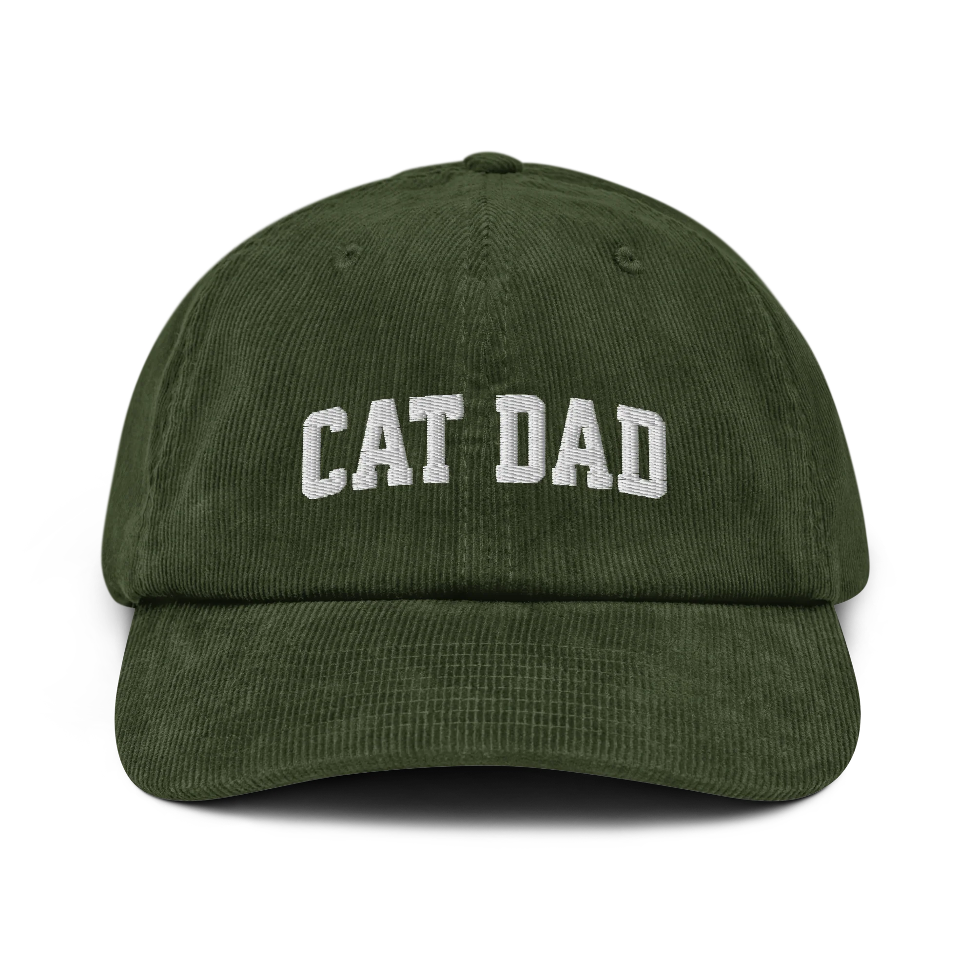 Cat Dad Embroidered Corduroy Hat