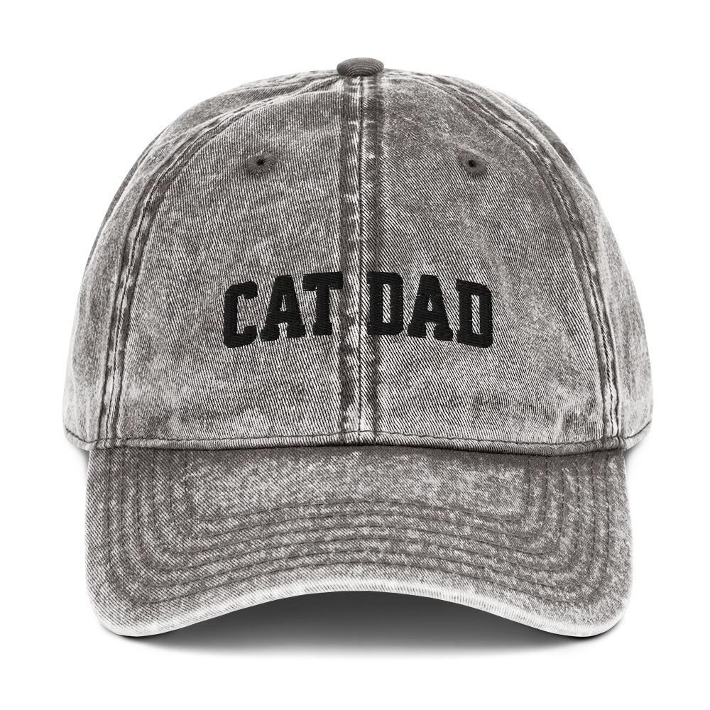 Cat Dad Embroidered Vintage Cap - Image 4