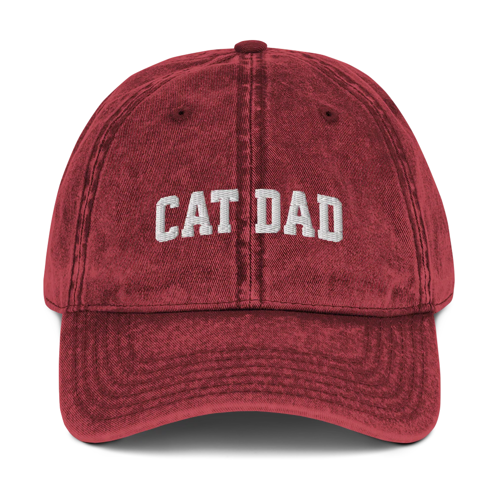 Cat Dad Embroidered Vintage Cap - Image 8