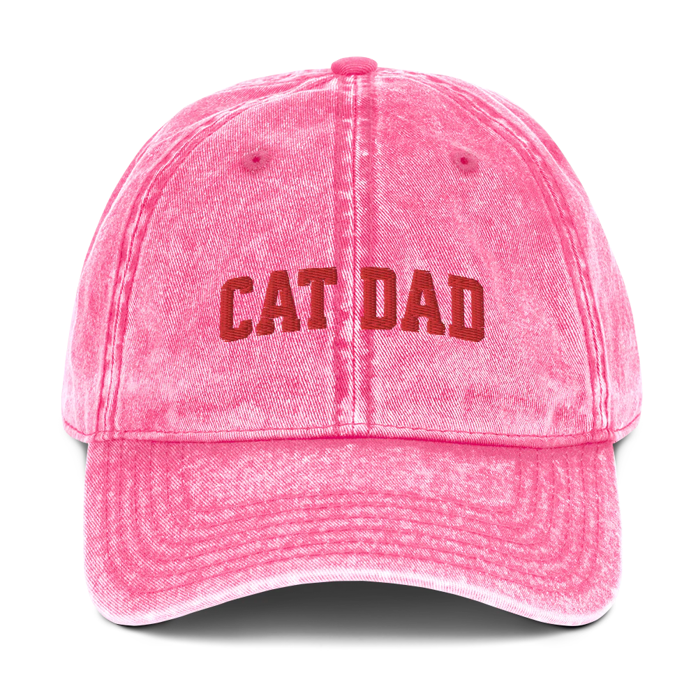 Cat Dad Embroidered Vintage Cap - Image 9