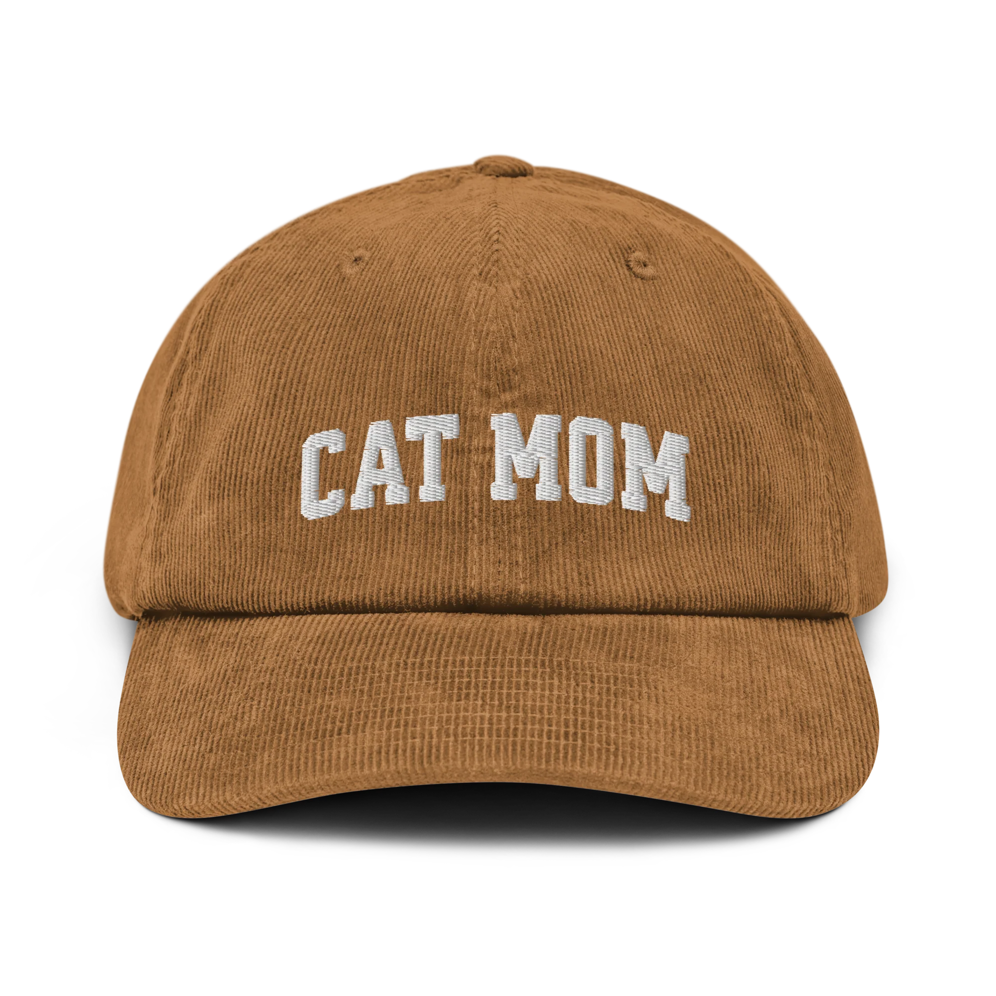 Cat Mom Embroidered Corduroy Hat