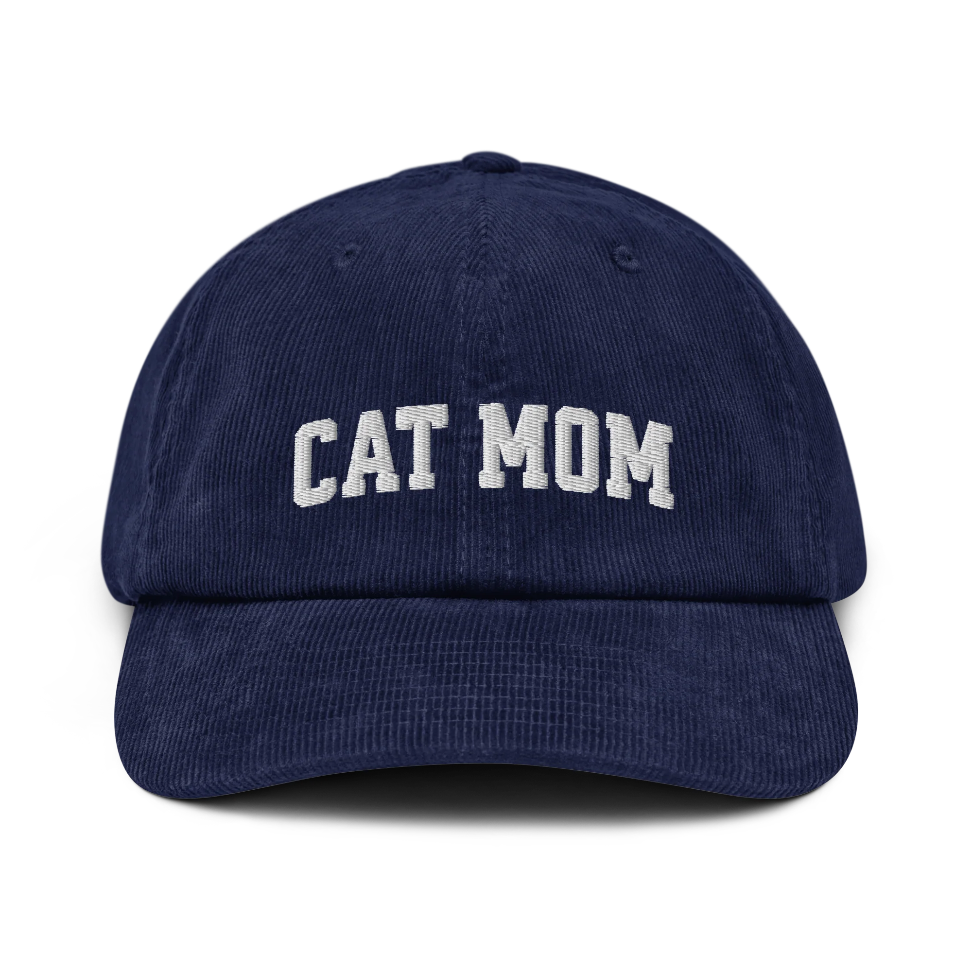 Cat Mom Embroidered Corduroy Hat - Image 4