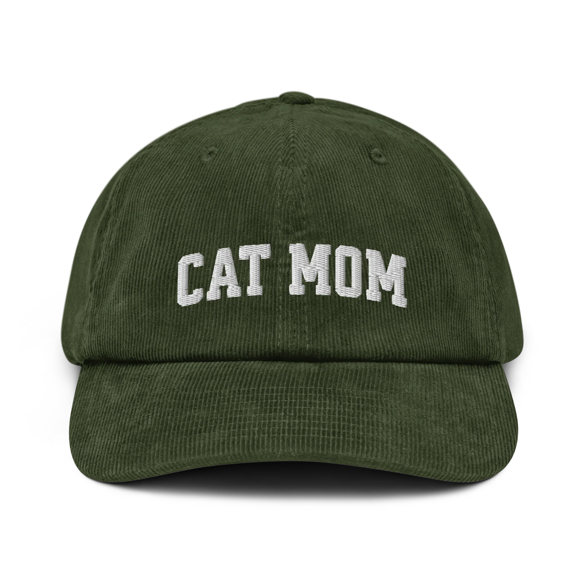 Cat Mom Embroidered Corduroy Hat - Image 7