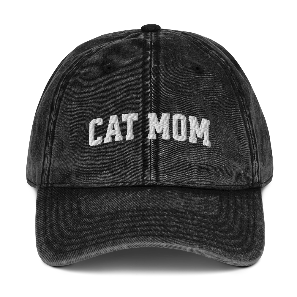 Cat Mom Embroidered Vintage Cap - Image 3
