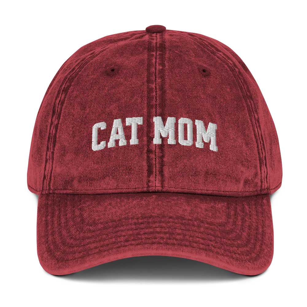 Cat Mom Embroidered Vintage Cap - Image 4