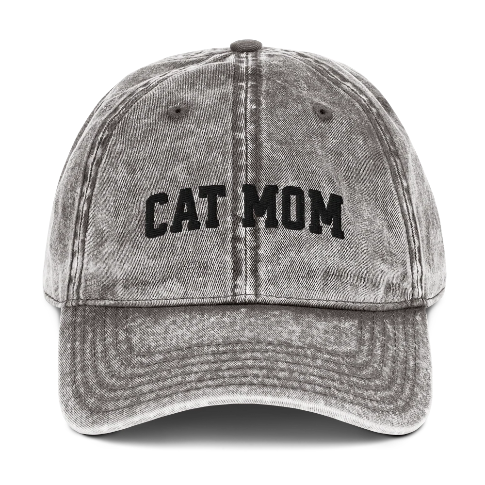 Cat Mom Embroidered Vintage Cap - Image 5