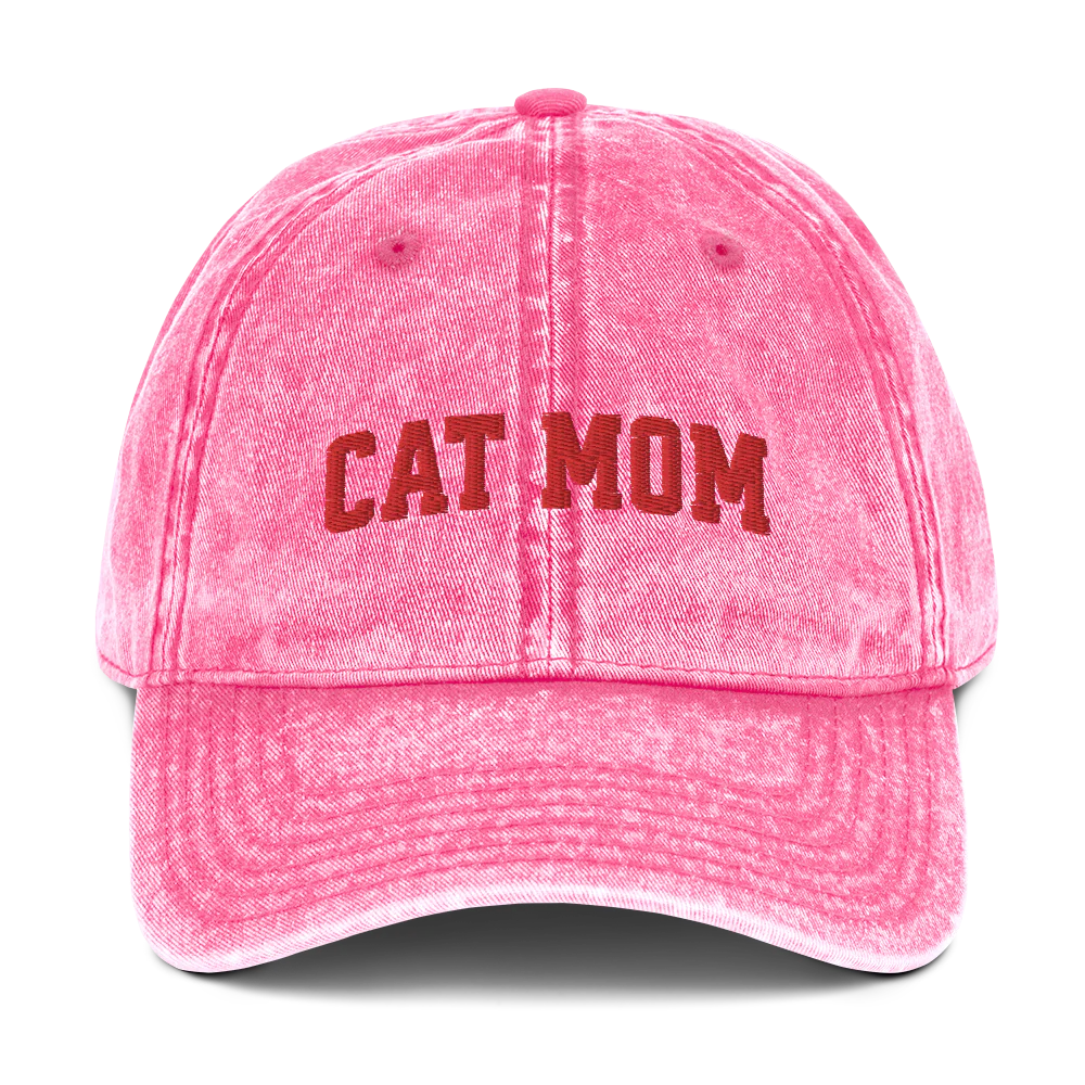 Cat Mom Embroidered Vintage Cap - Image 6