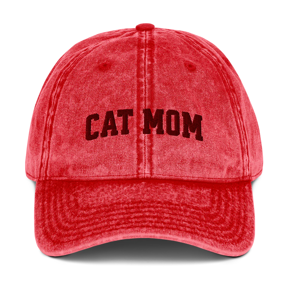 Cat Mom Embroidered Vintage Cap - Image 7
