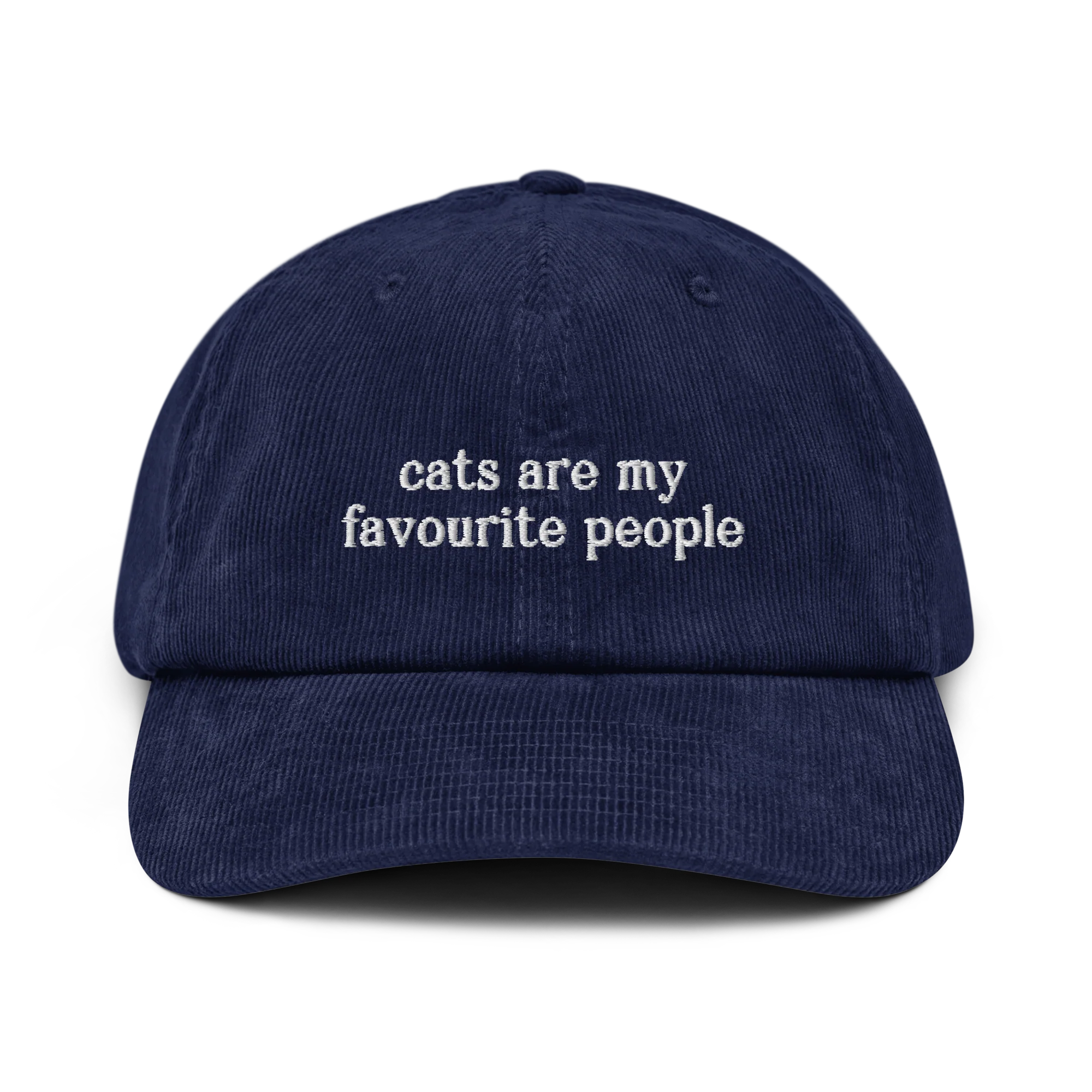 Cats Are My Favourite People Embroidered Corduroy Hat - Image 8
