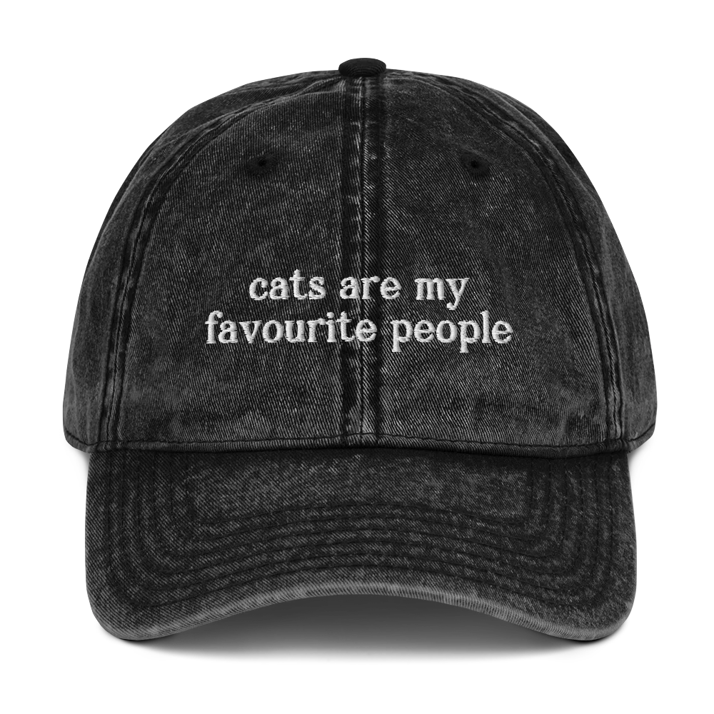 Cats Are My Favourite People Embroidered Vintage Cap