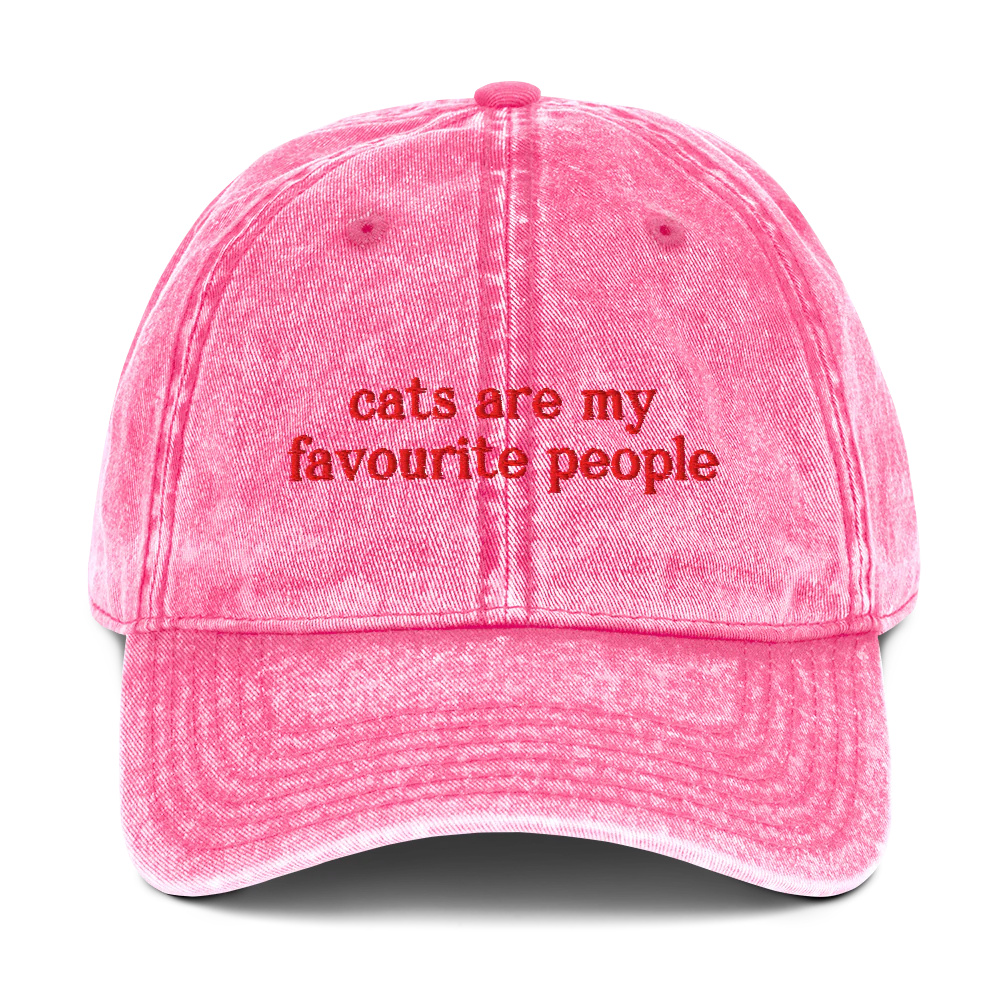 Cats Are My Favourite People Embroidered Vintage Cap - Image 3