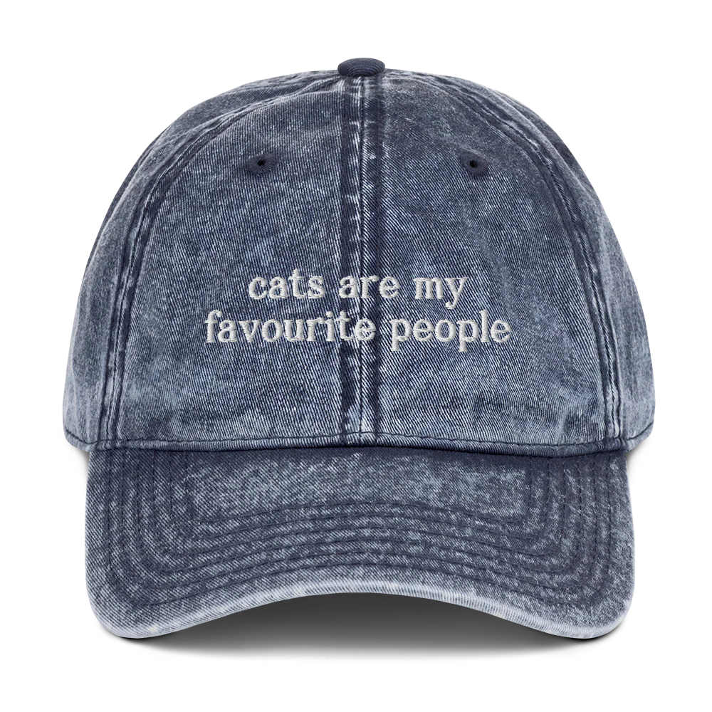 Cats Are My Favourite People Embroidered Vintage Cap - Image 5