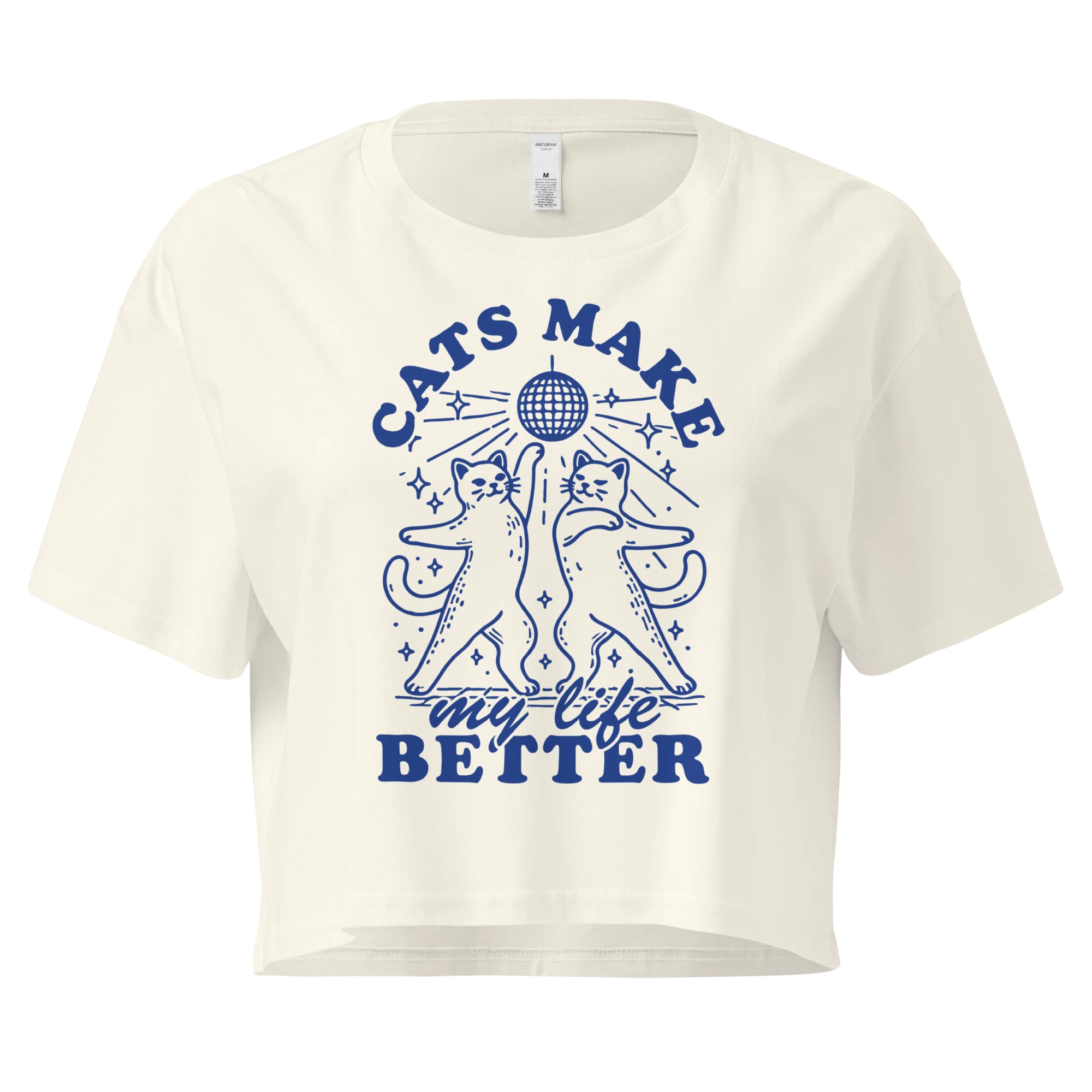 Cats Make My Life Better Crop Tee - Image 3