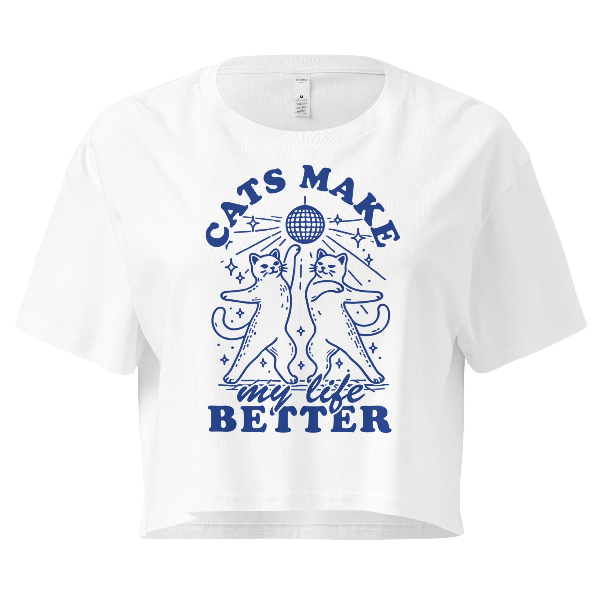 Cats Make My Life Better Crop Tee - Image 4