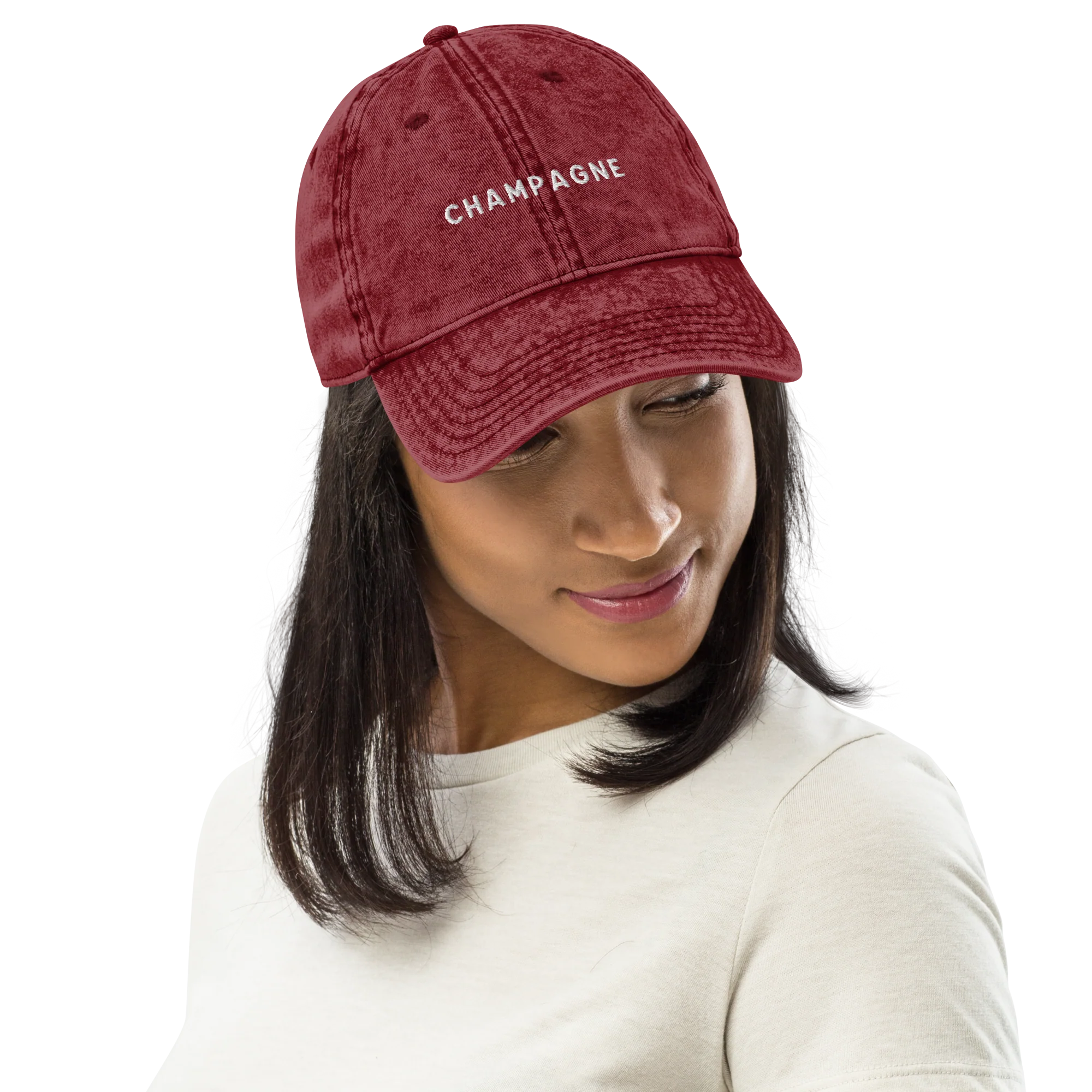 Champagne Embroidered Vintage Cap - Image 6
