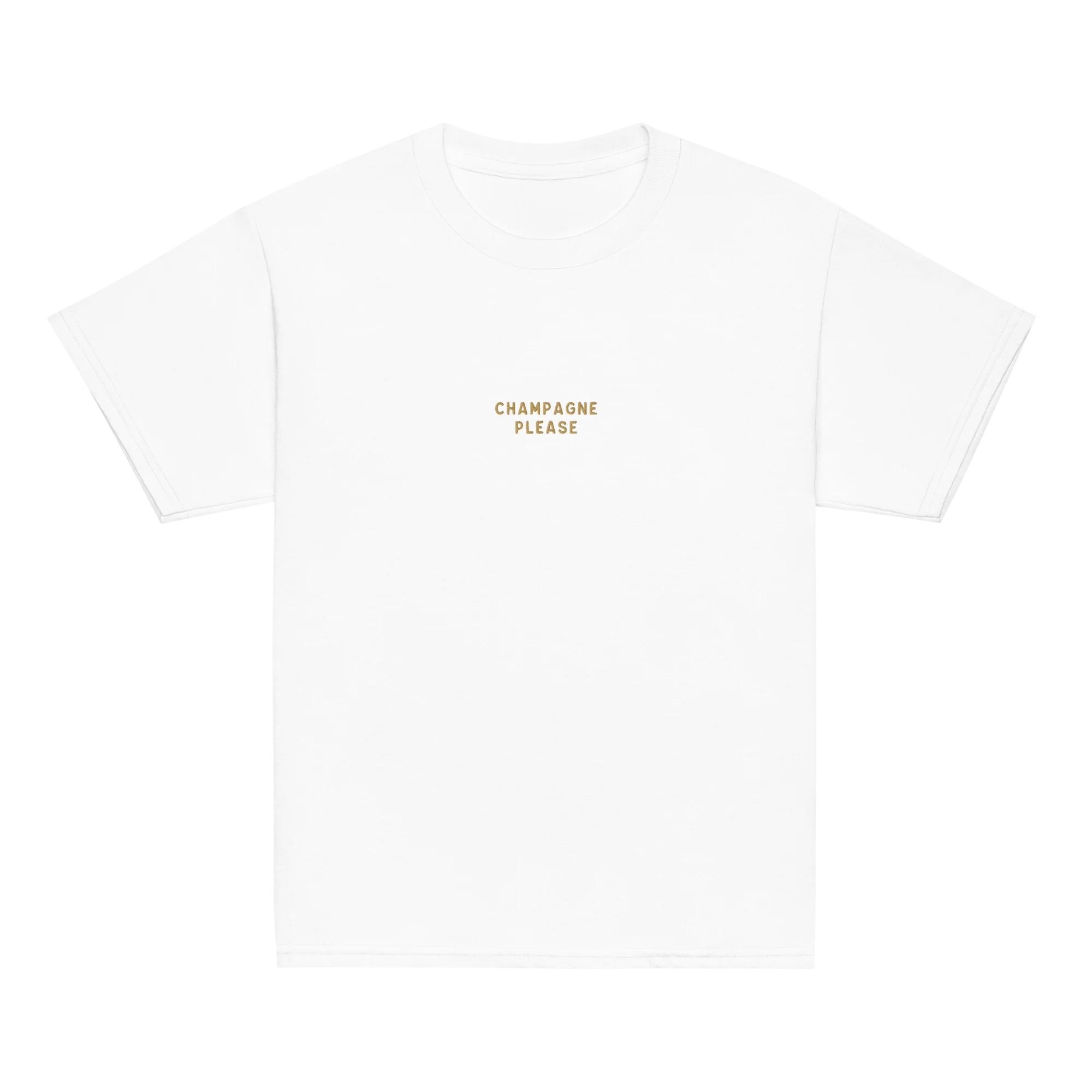 Champagne Please Embroidered Baby Tee - Image 3