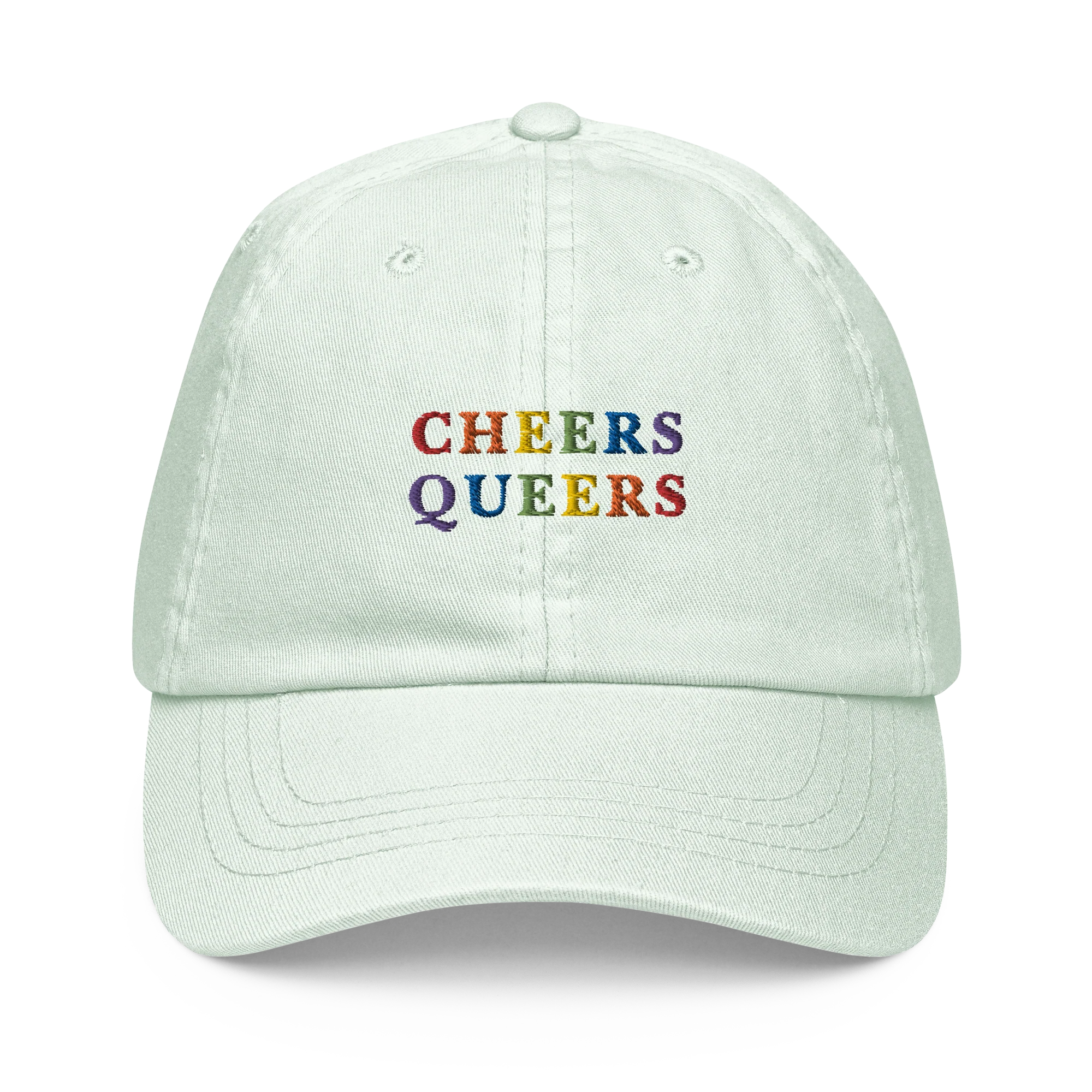Cheers Queers Pride Embroidered Pastel Baseball Cap - Image 6