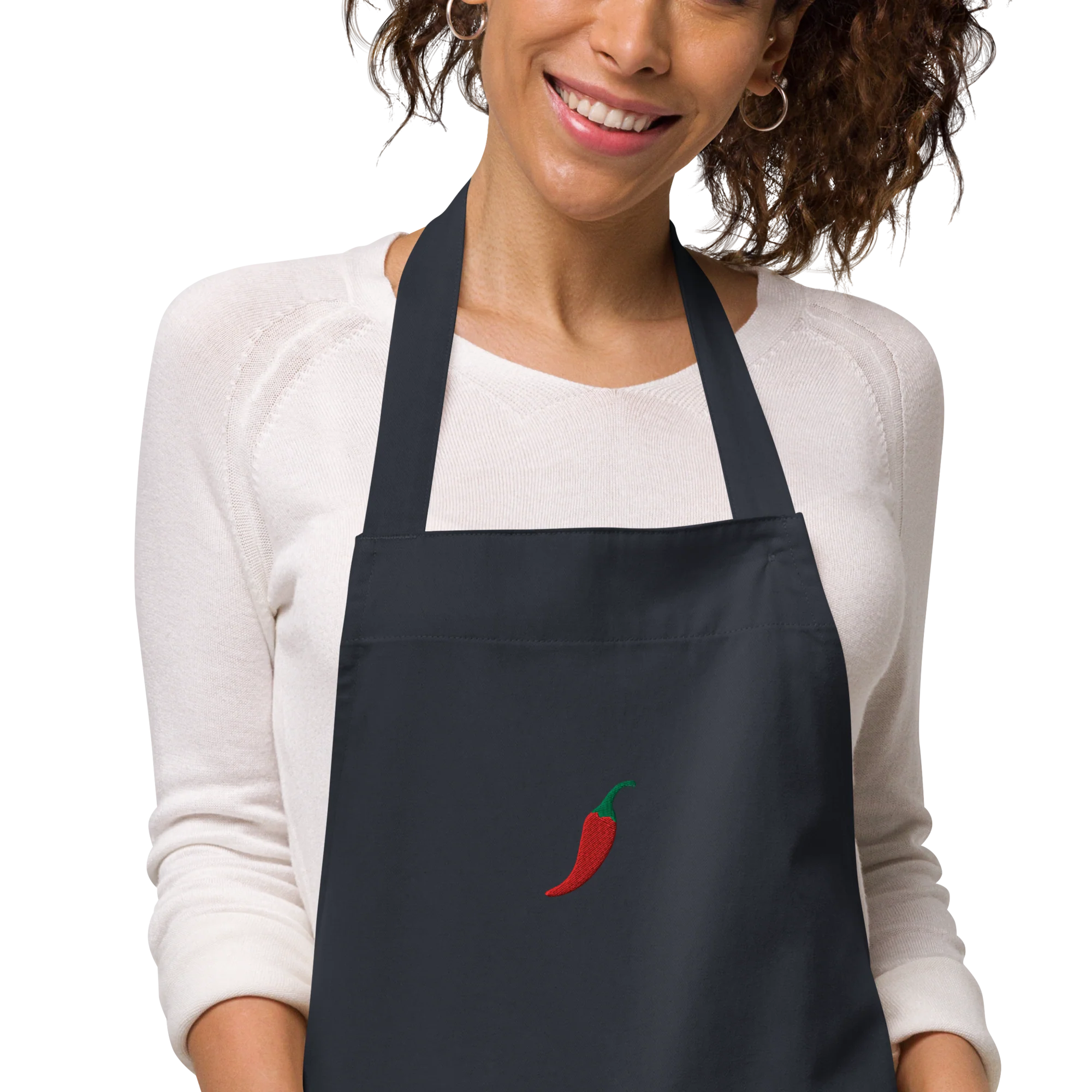 Chilli Pepper Embroidered Organic Cotton Apron - Image 9