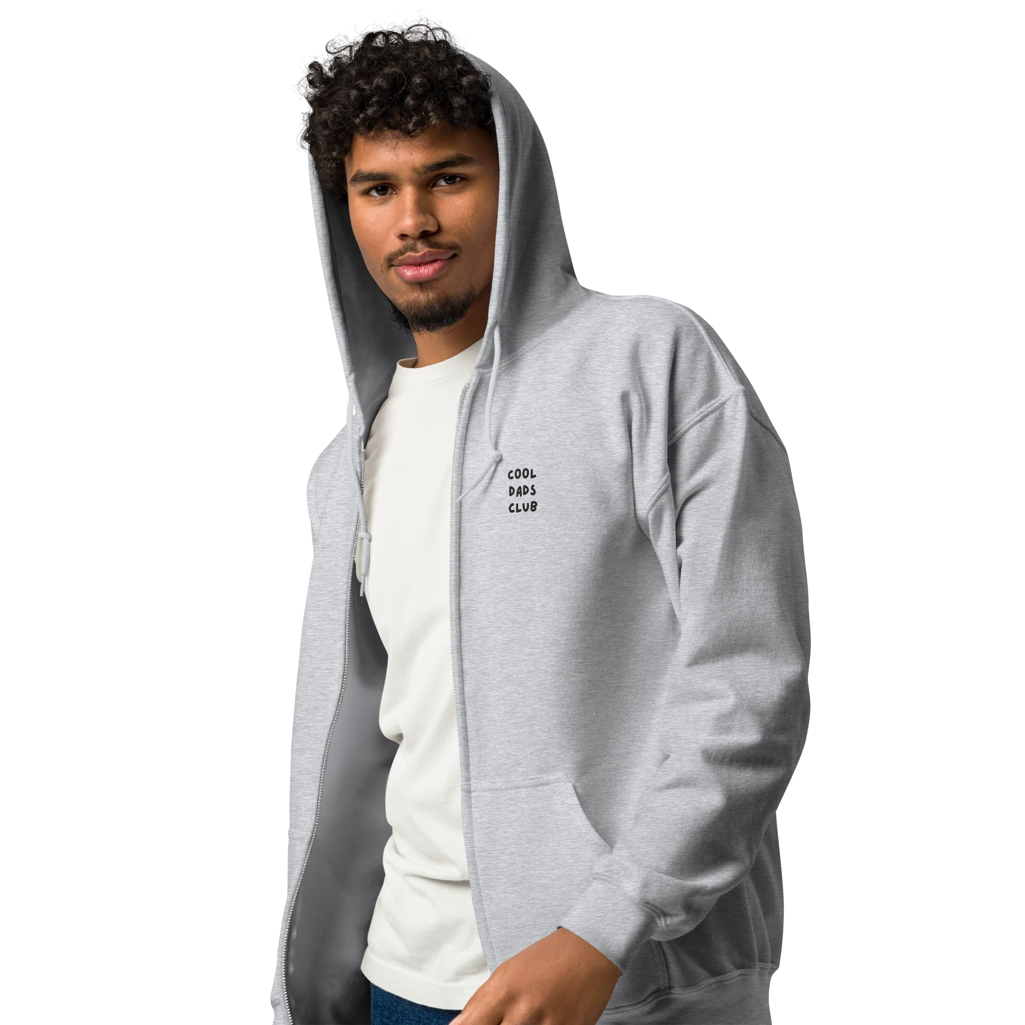 Cool Dads Club Father Embroidered Zip-Up Hoodie - Image 2