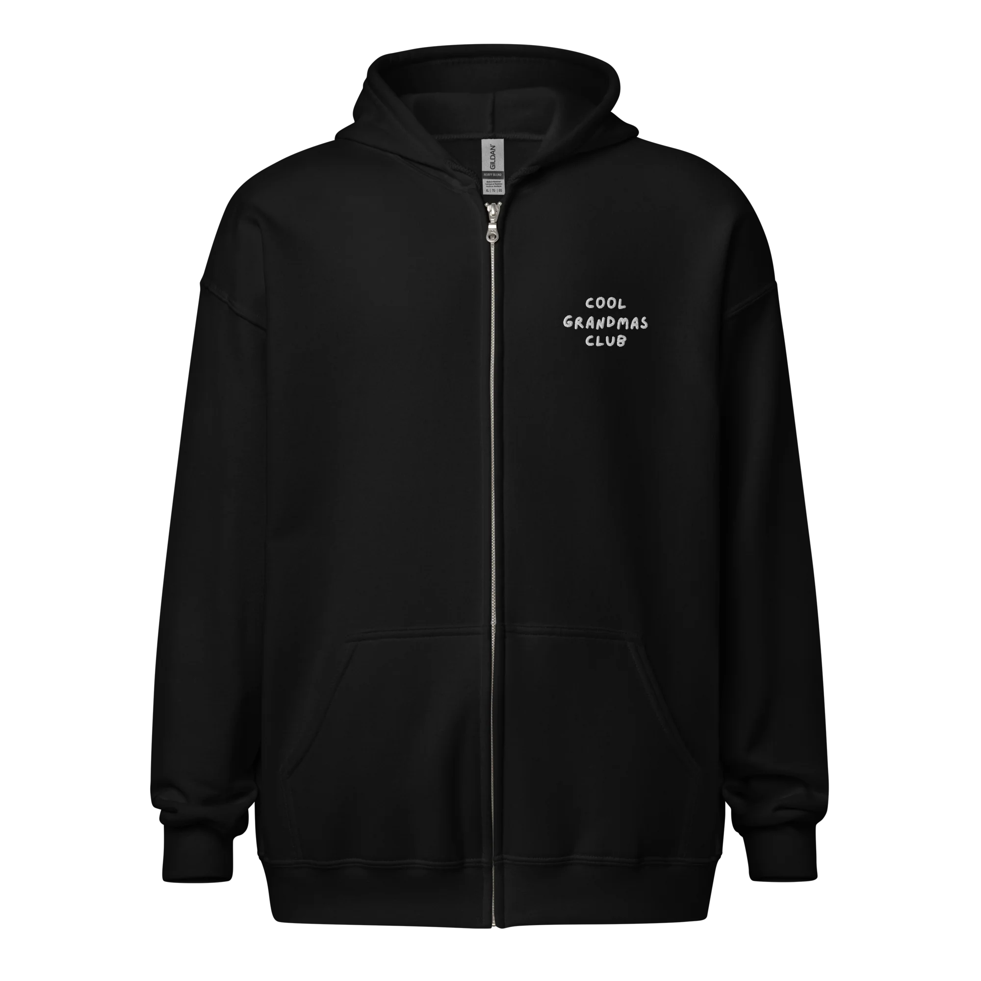 Cool Grandmas Club Embroidered Zip-Up Hoodie - Image 3