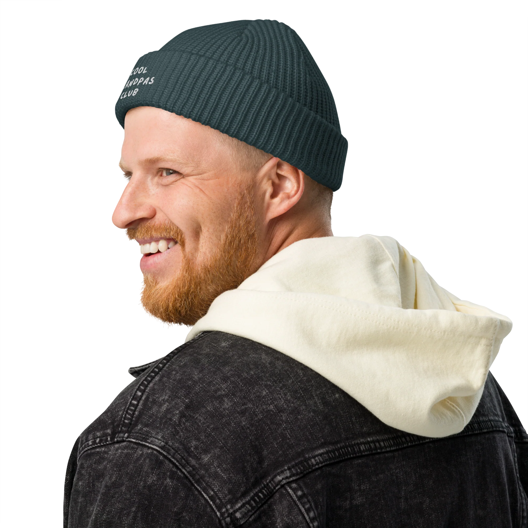 Cool Grandpas Club Embroidered Cable Beanie - Image 2