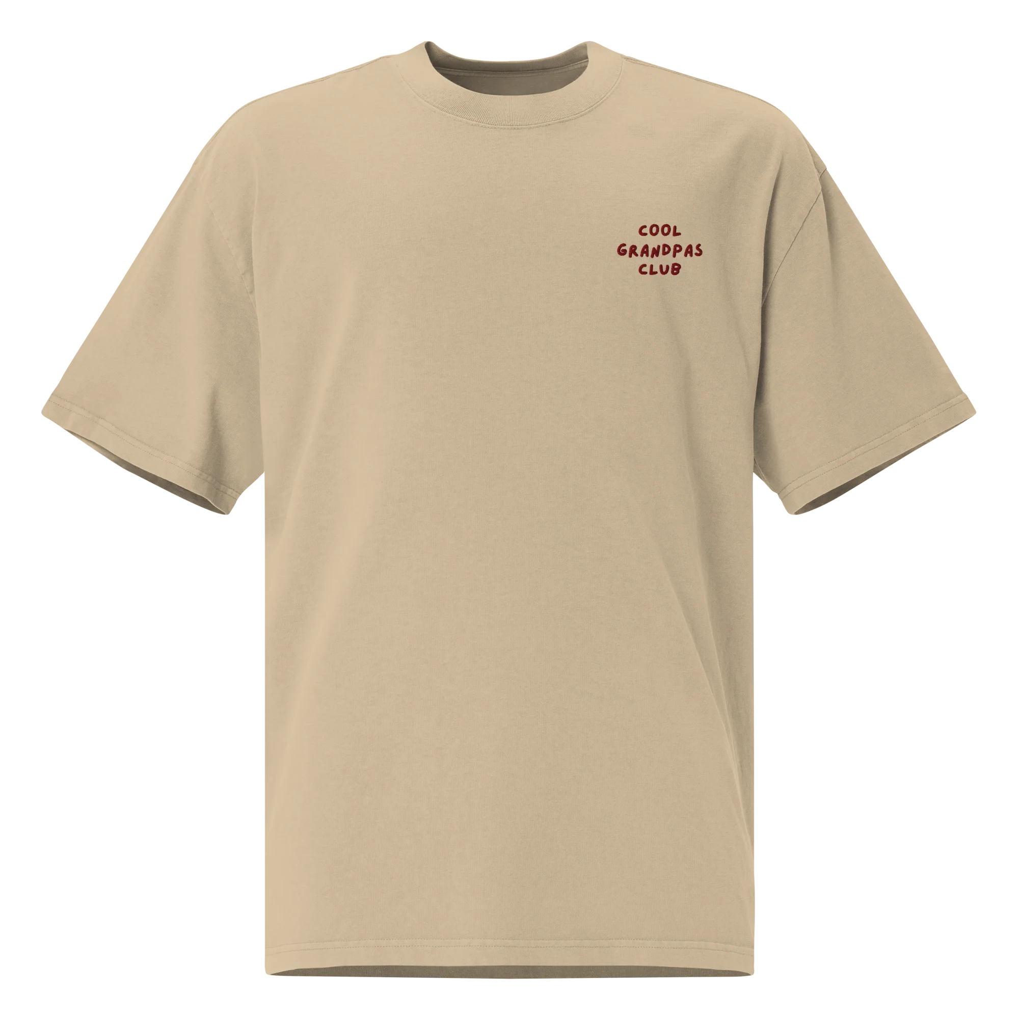Cool Grandpas Club Embroidered Oversized Faded T-Shirt