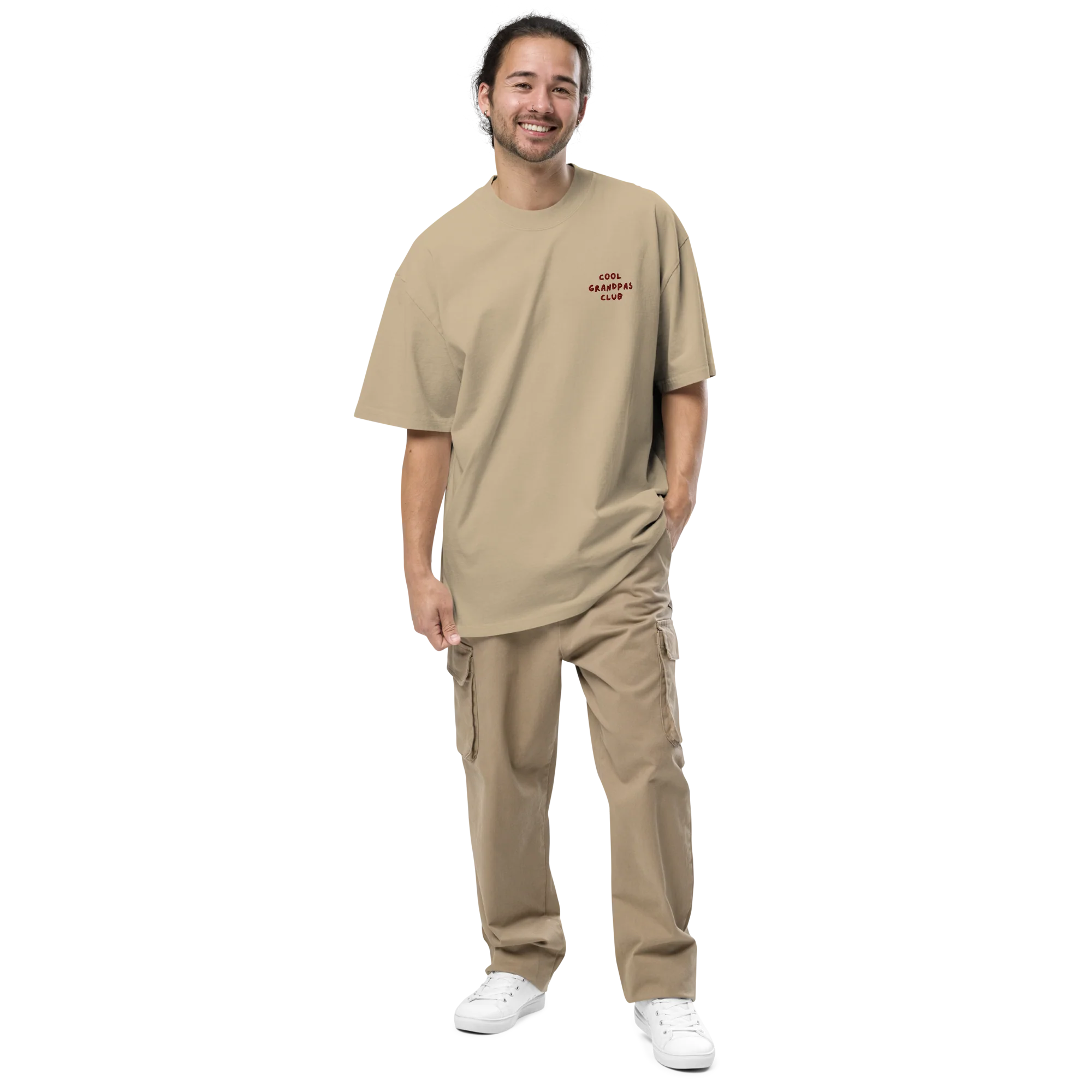 Cool Grandpas Club Embroidered Oversized Faded T-Shirt - Image 2
