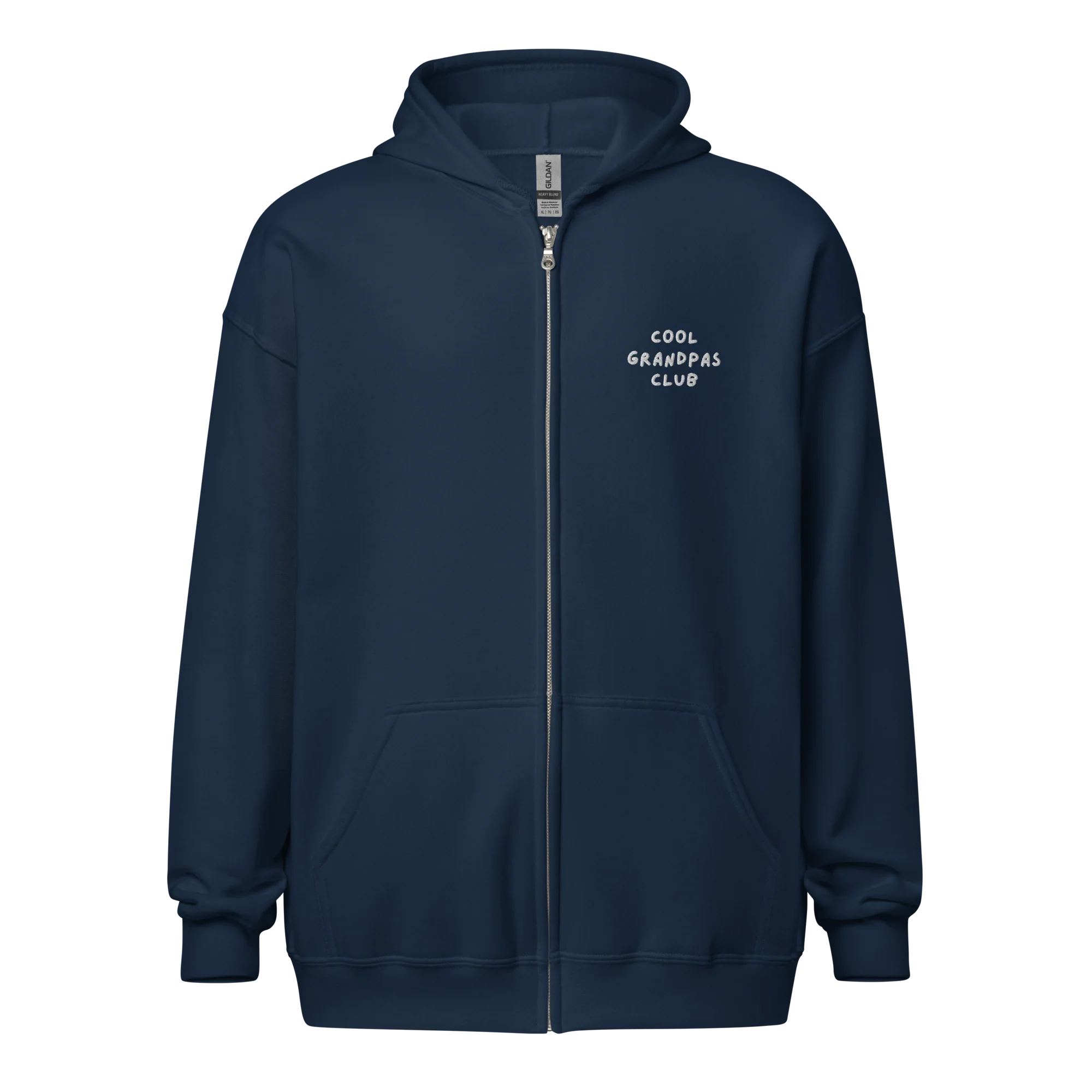 Cool Grandpas Club Embroidered Zip-Up Hoodie - Image 7