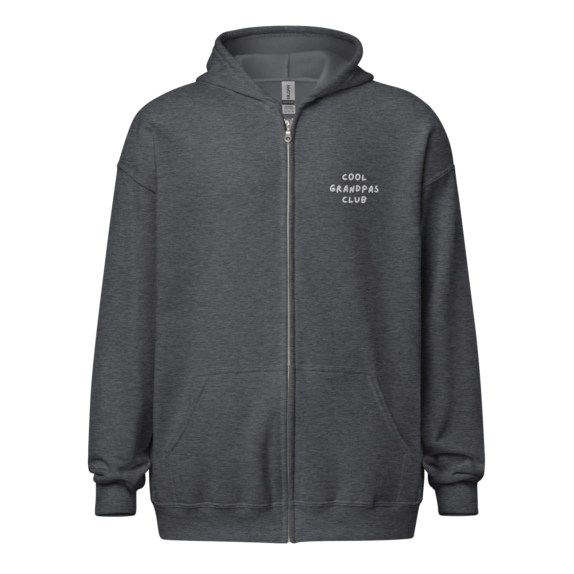 Cool Grandpas Club Embroidered Zip-Up Hoodie - Image 8