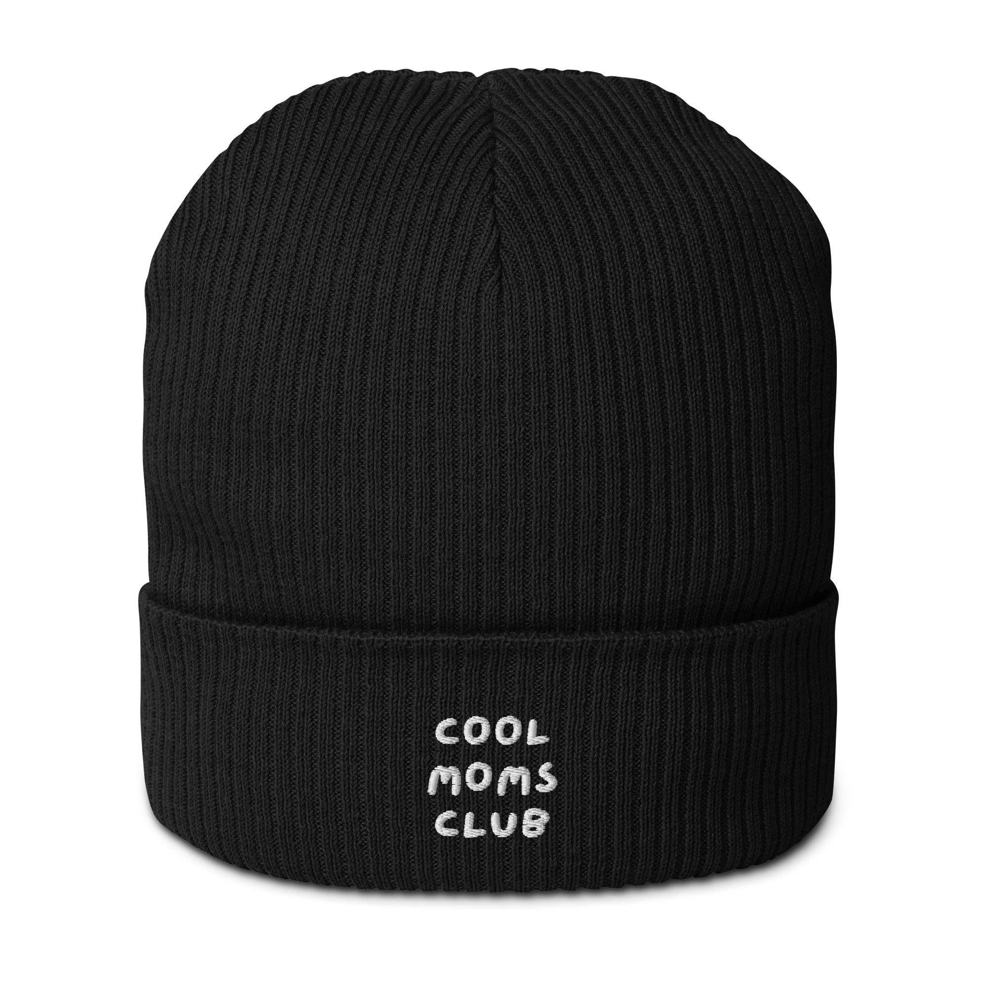 Cool Moms Club Mother Embroidered Organic Ribbed Beanie - Image 10