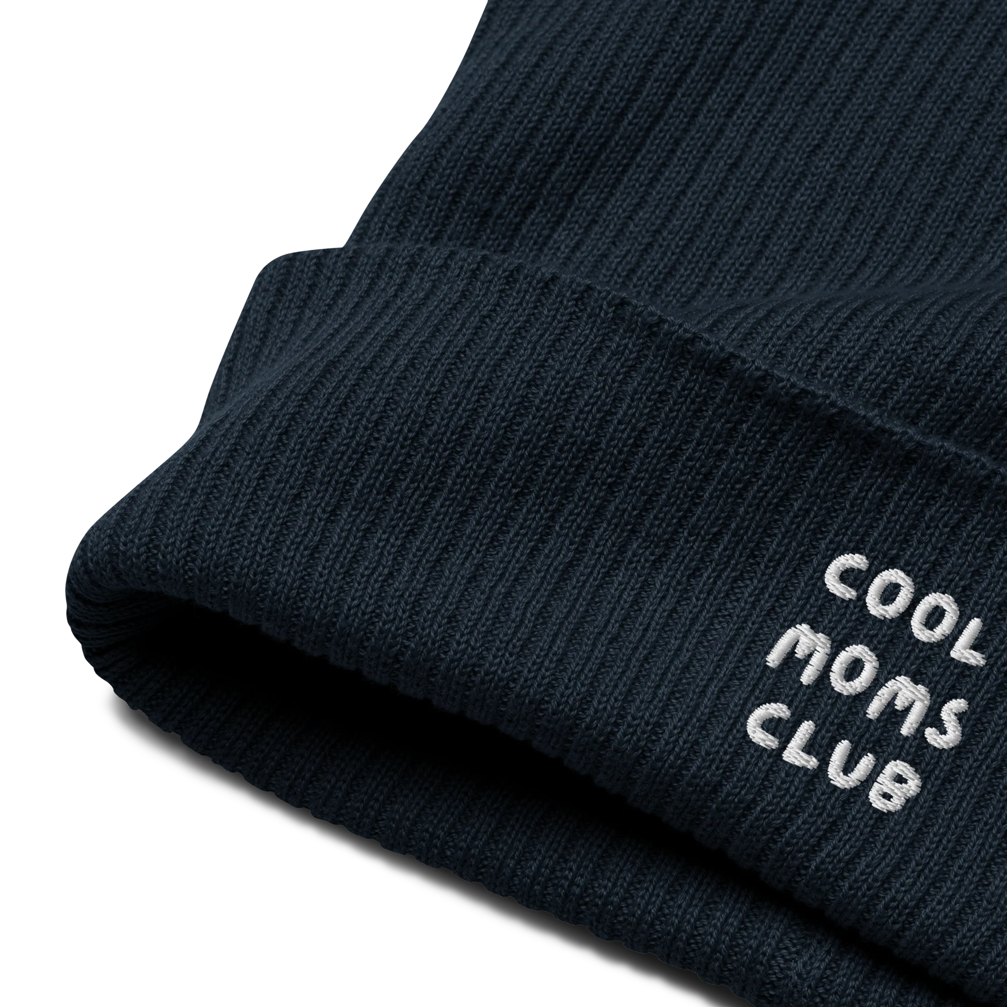 Cool Moms Club Mother Embroidered Organic Ribbed Beanie - Image 5
