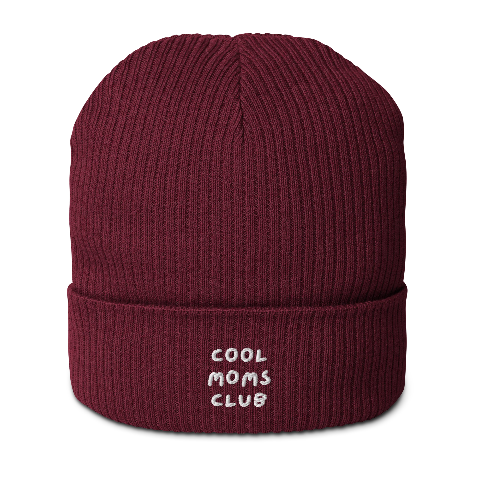 Cool Moms Club Mother Embroidered Organic Ribbed Beanie - Image 7