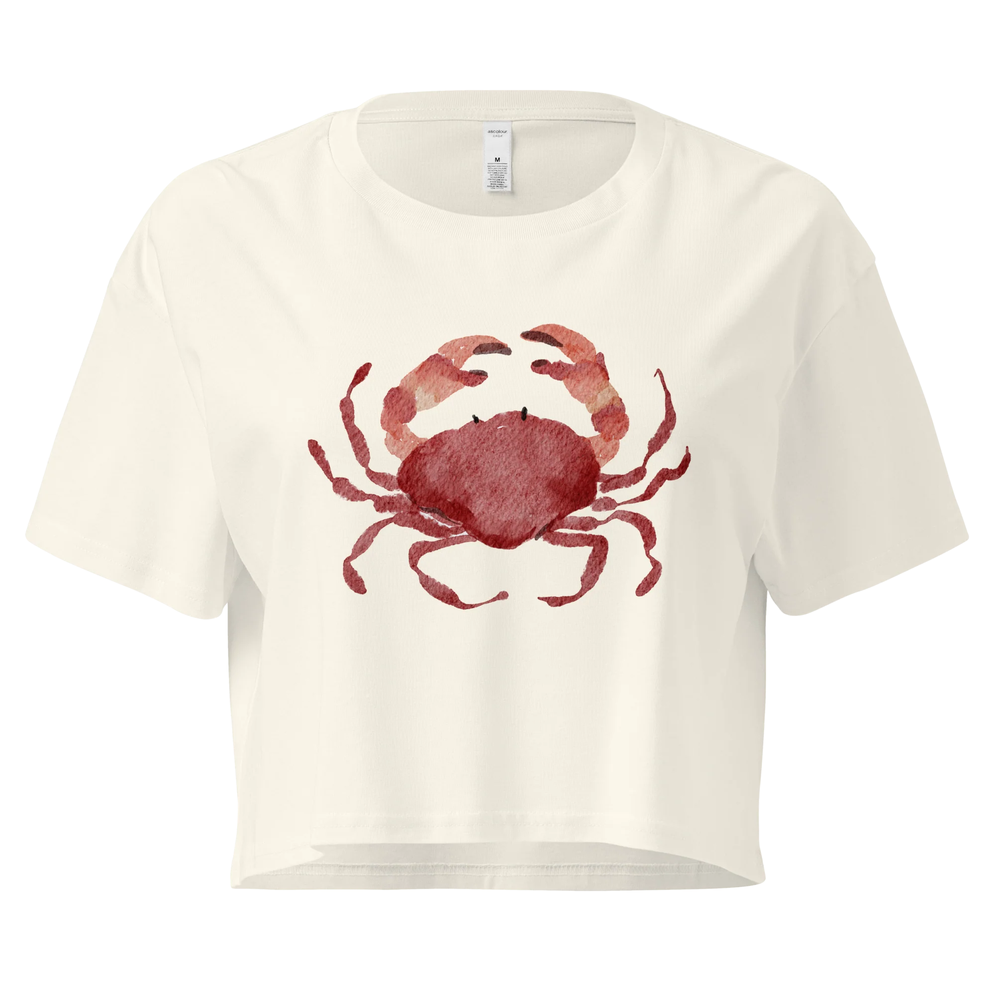 Crab Watercolor Crop Tee