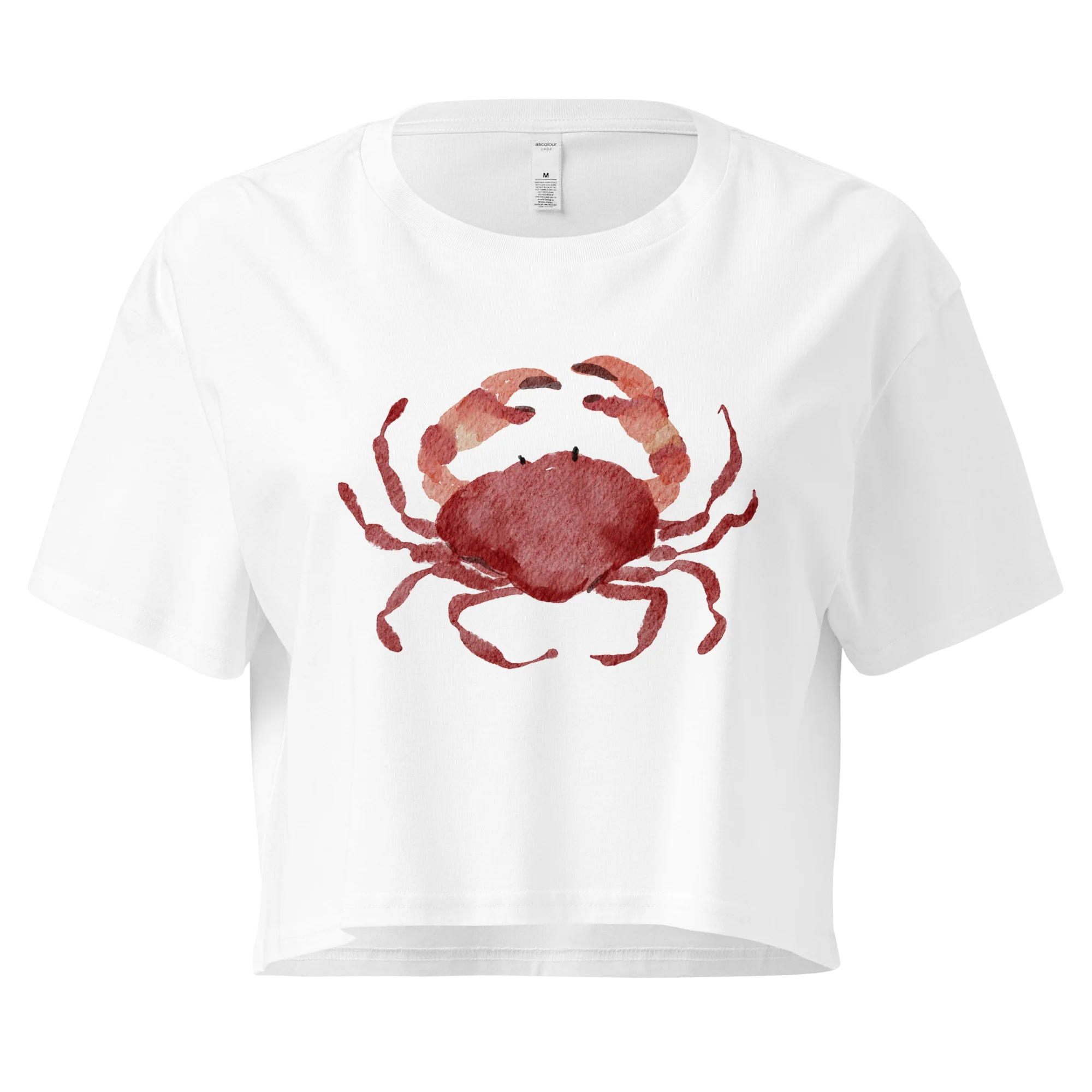 Crab Watercolor Crop Tee - Image 3