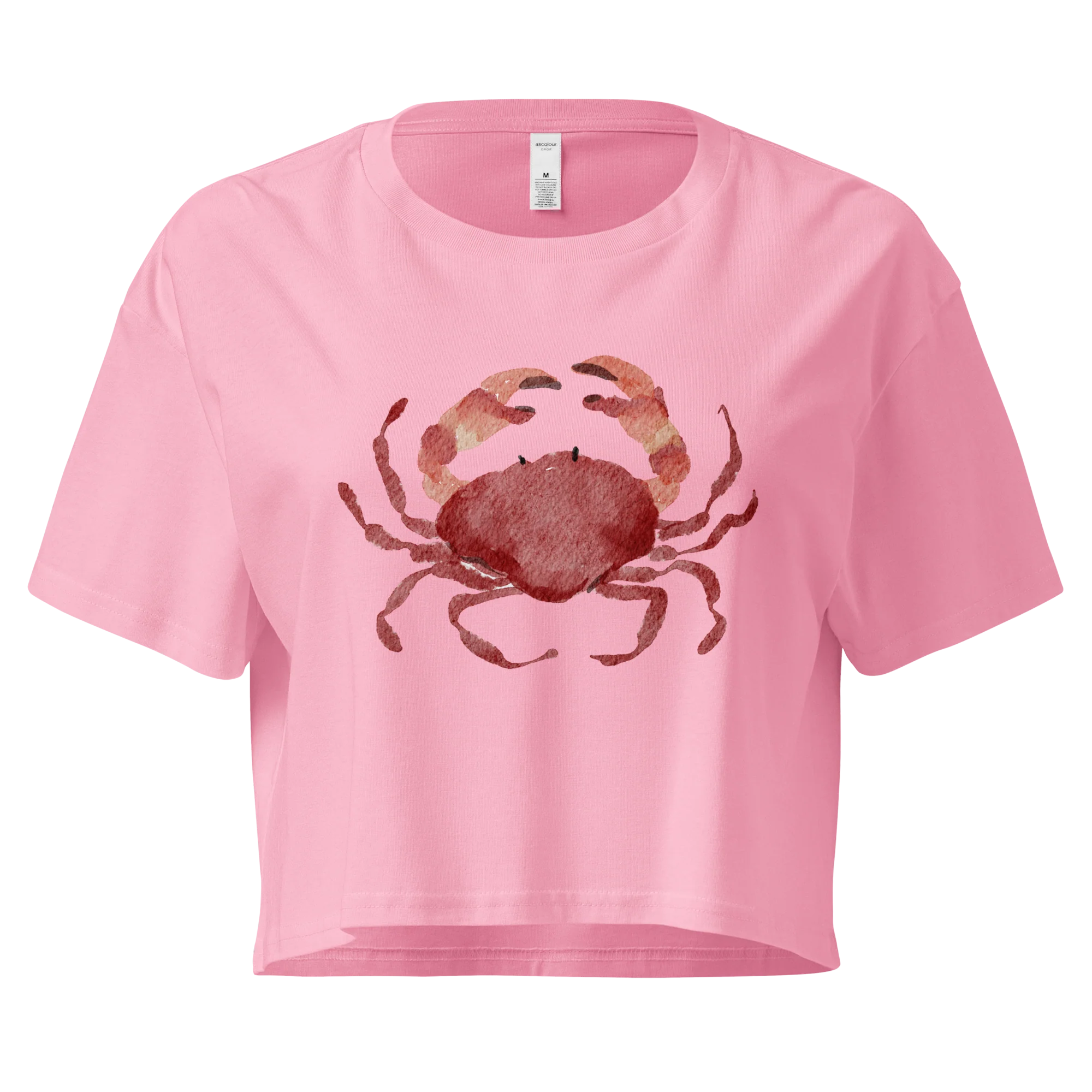 Crab Watercolor Crop Tee - Image 4
