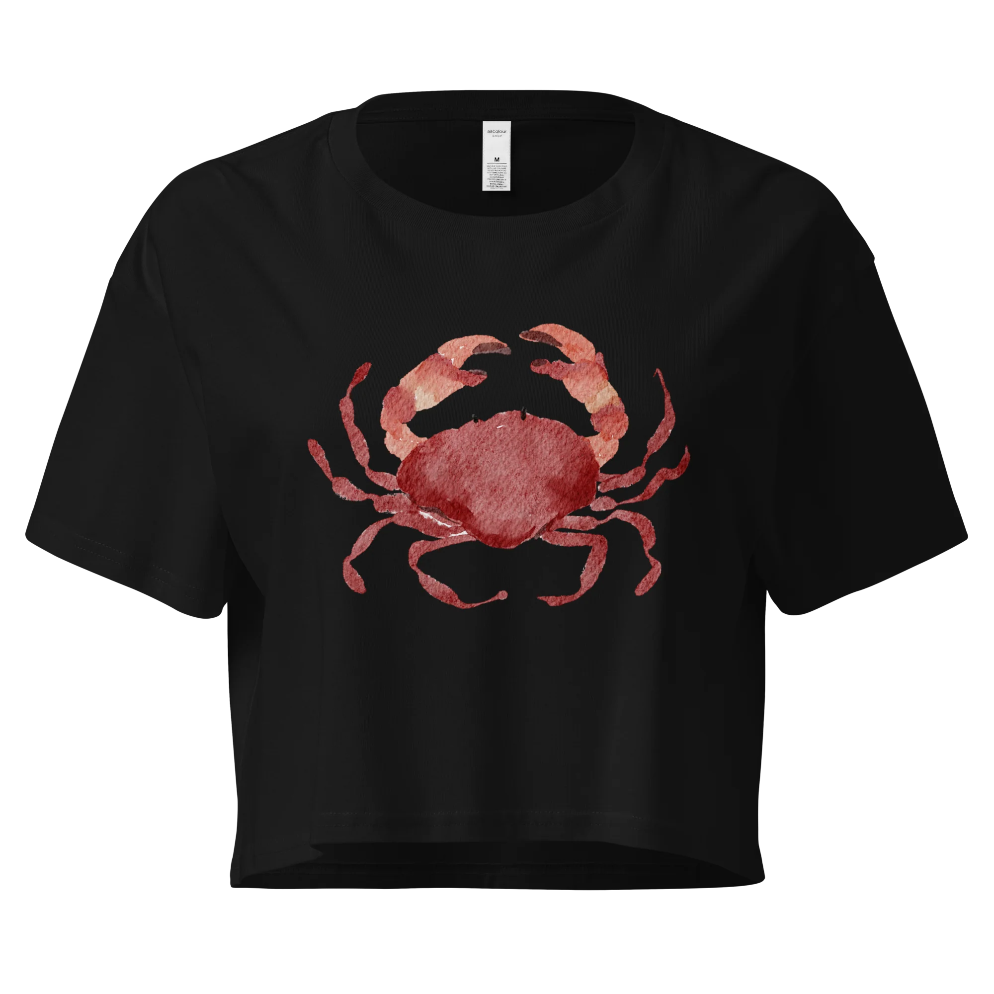 Crab Watercolor Crop Tee - Image 7
