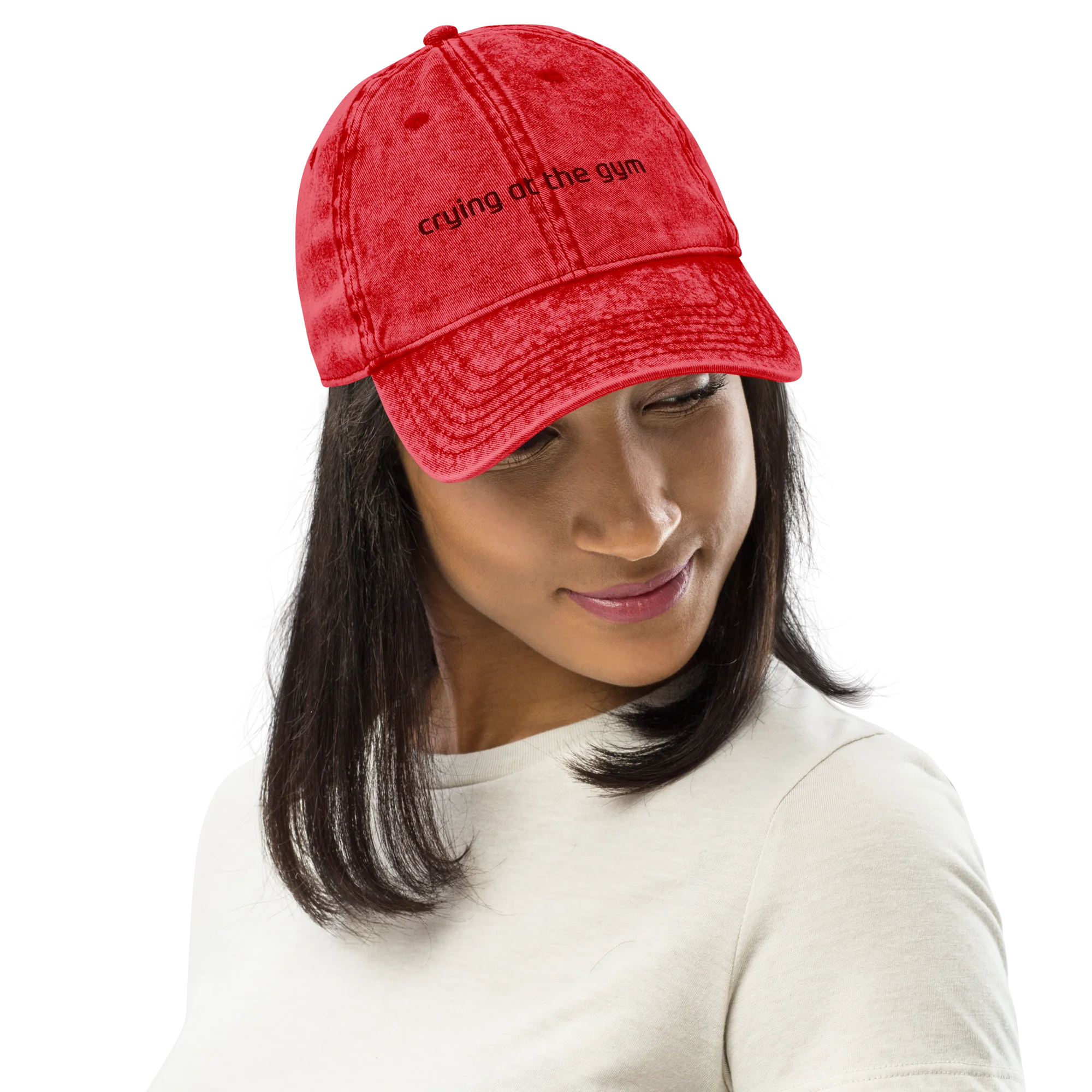 Crying At The Gym Embroidered Vintage Cap - Image 10
