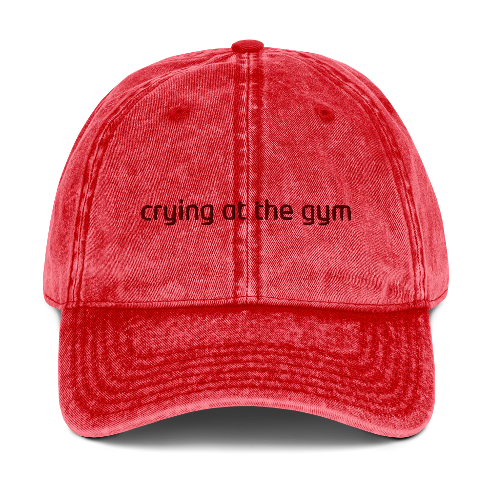 Crying At The Gym Embroidered Vintage Cap - Image 11