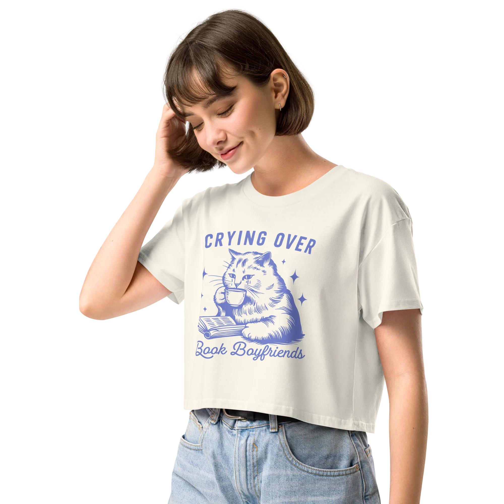 Crying Over Book Boyfriends Crop Tee - Image 2