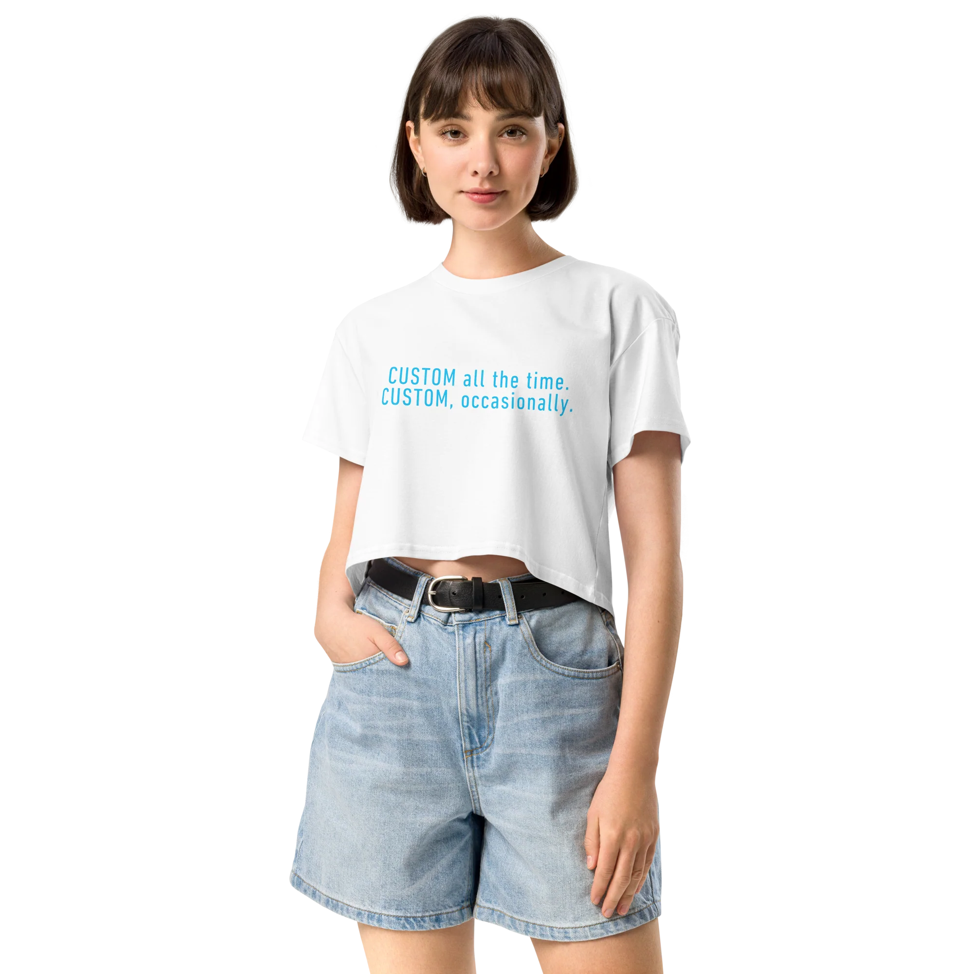 CUSTOM All The Time, Occasionally Crop Tee - Image 5