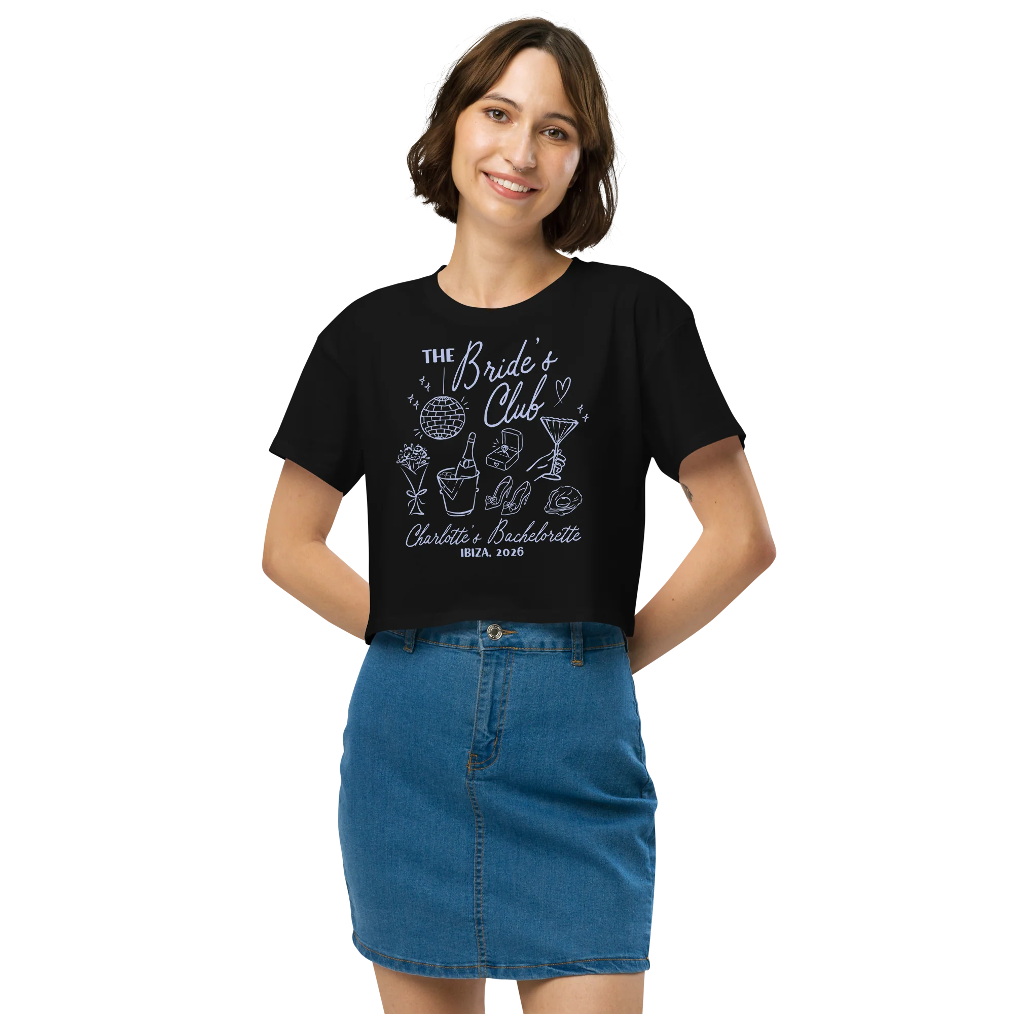 CUSTOM Bachelorette Party Trip Crop Tee - Image 5
