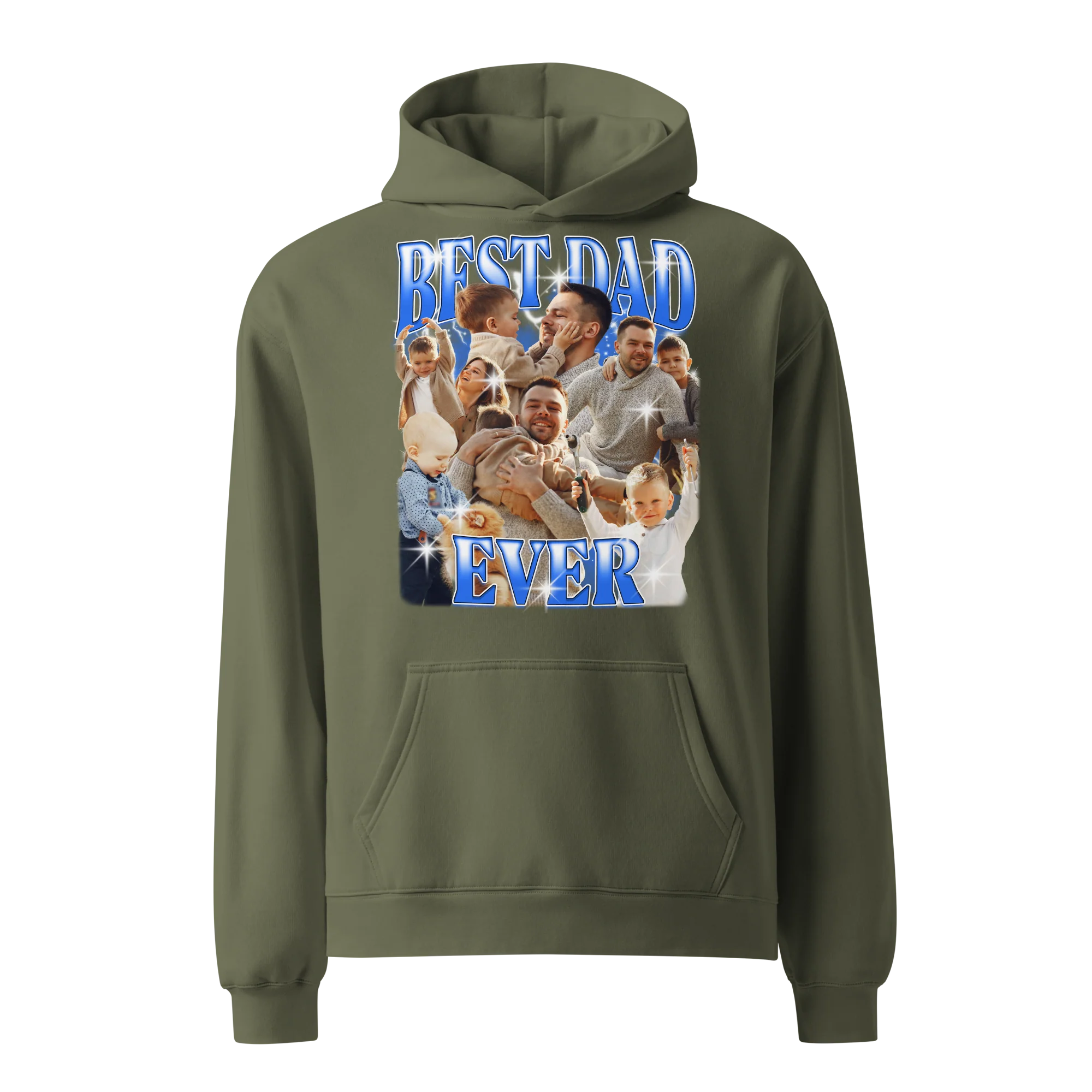 CUSTOM Best Dad Ever Photo Bootleg Premium Oversized Hoodie - Image 10