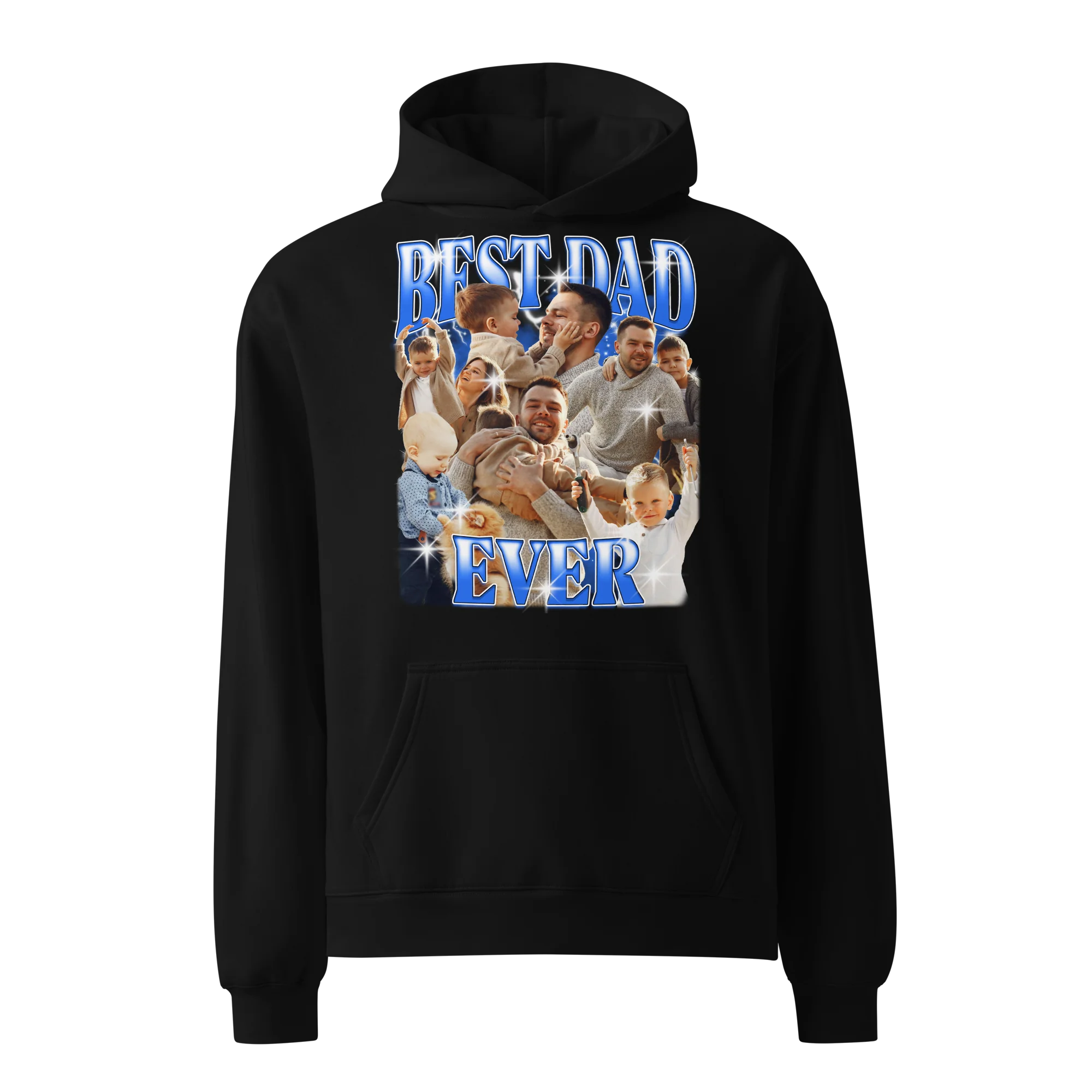 CUSTOM Best Dad Ever Photo Bootleg Premium Oversized Hoodie - Image 3