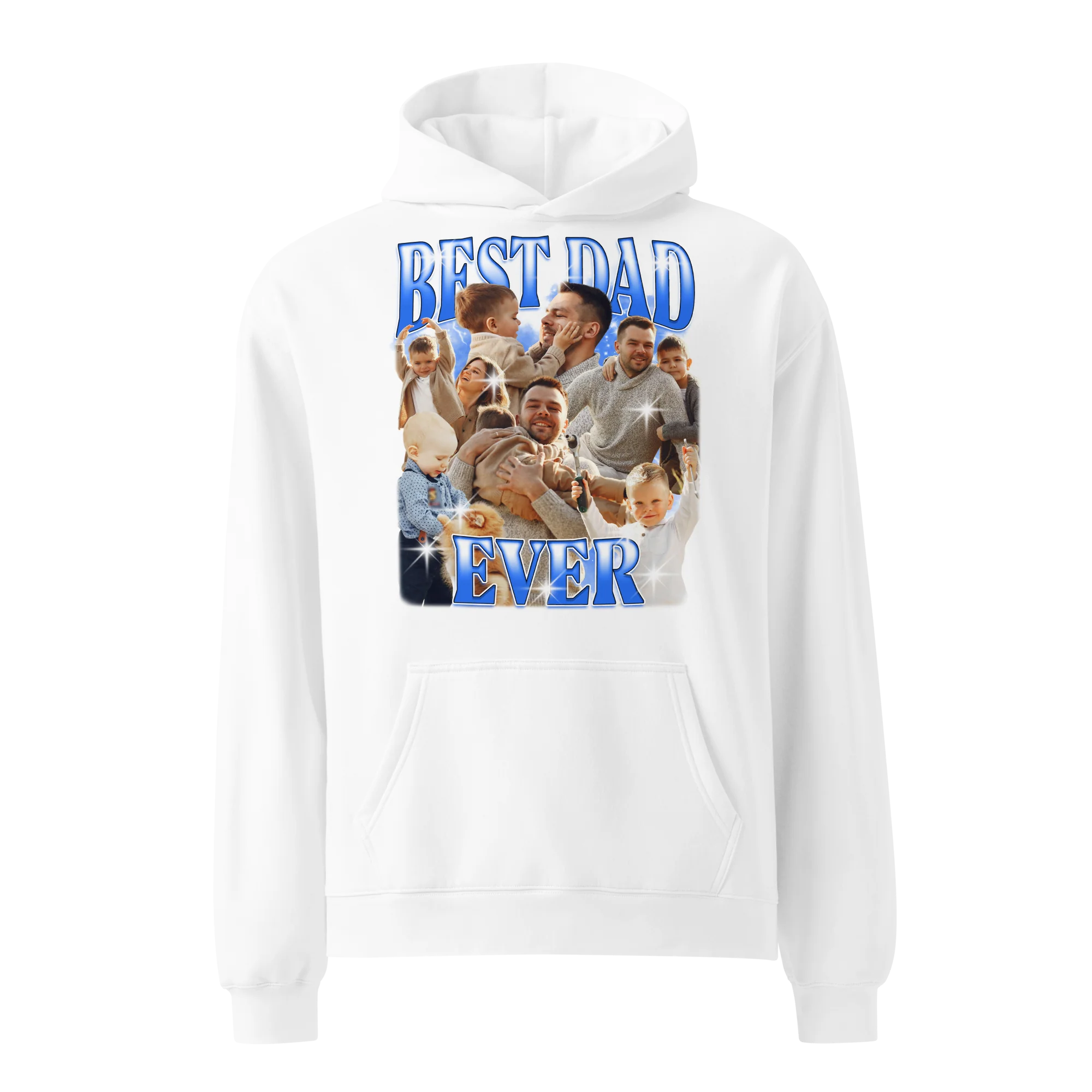 CUSTOM Best Dad Ever Photo Bootleg Premium Oversized Hoodie - Image 4