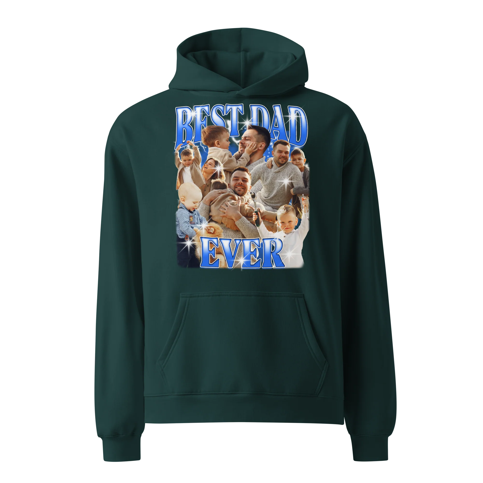 CUSTOM Best Dad Ever Photo Bootleg Premium Oversized Hoodie - Image 7
