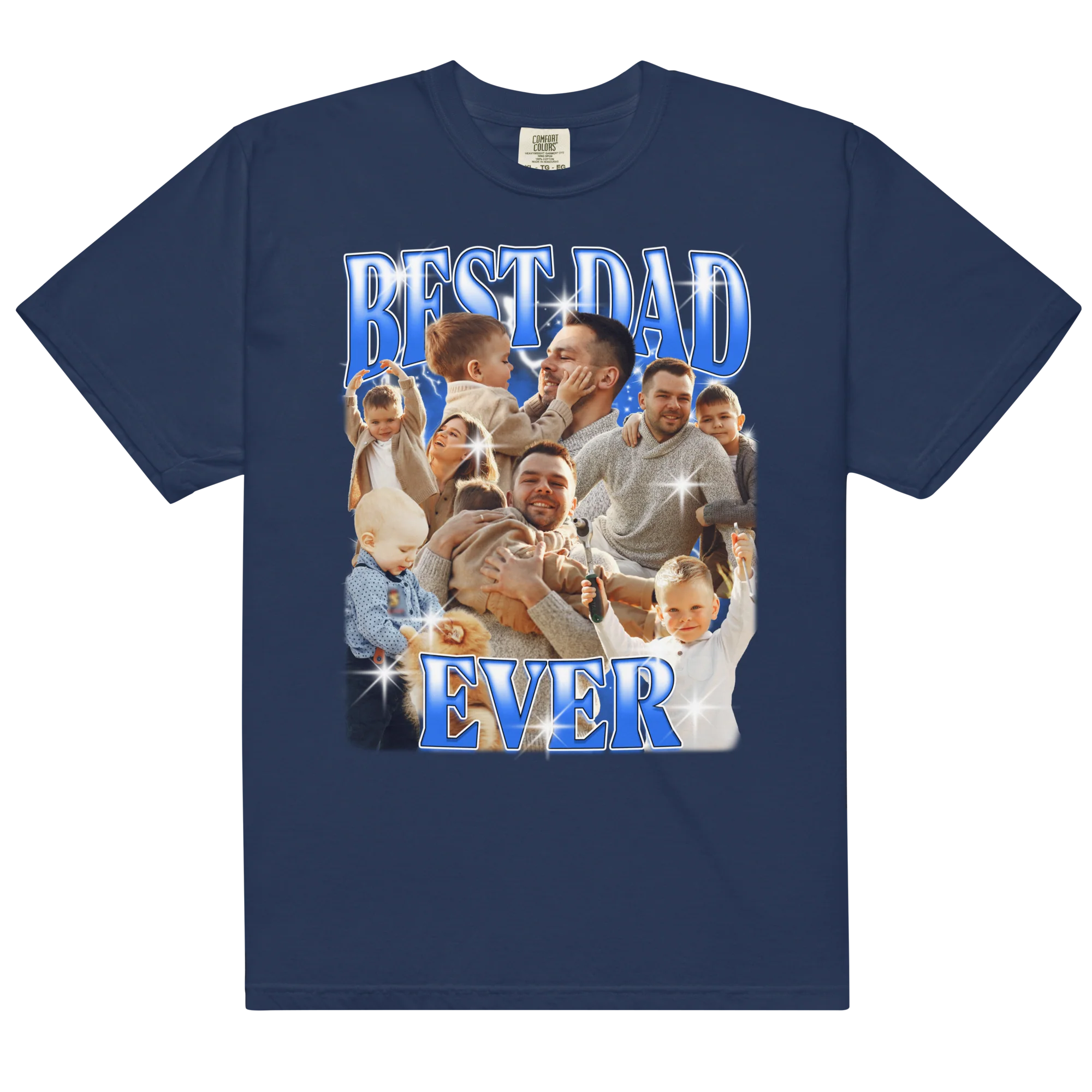 CUSTOM Best Dad Ever Photo Bootleg T-Shirt - Image 4