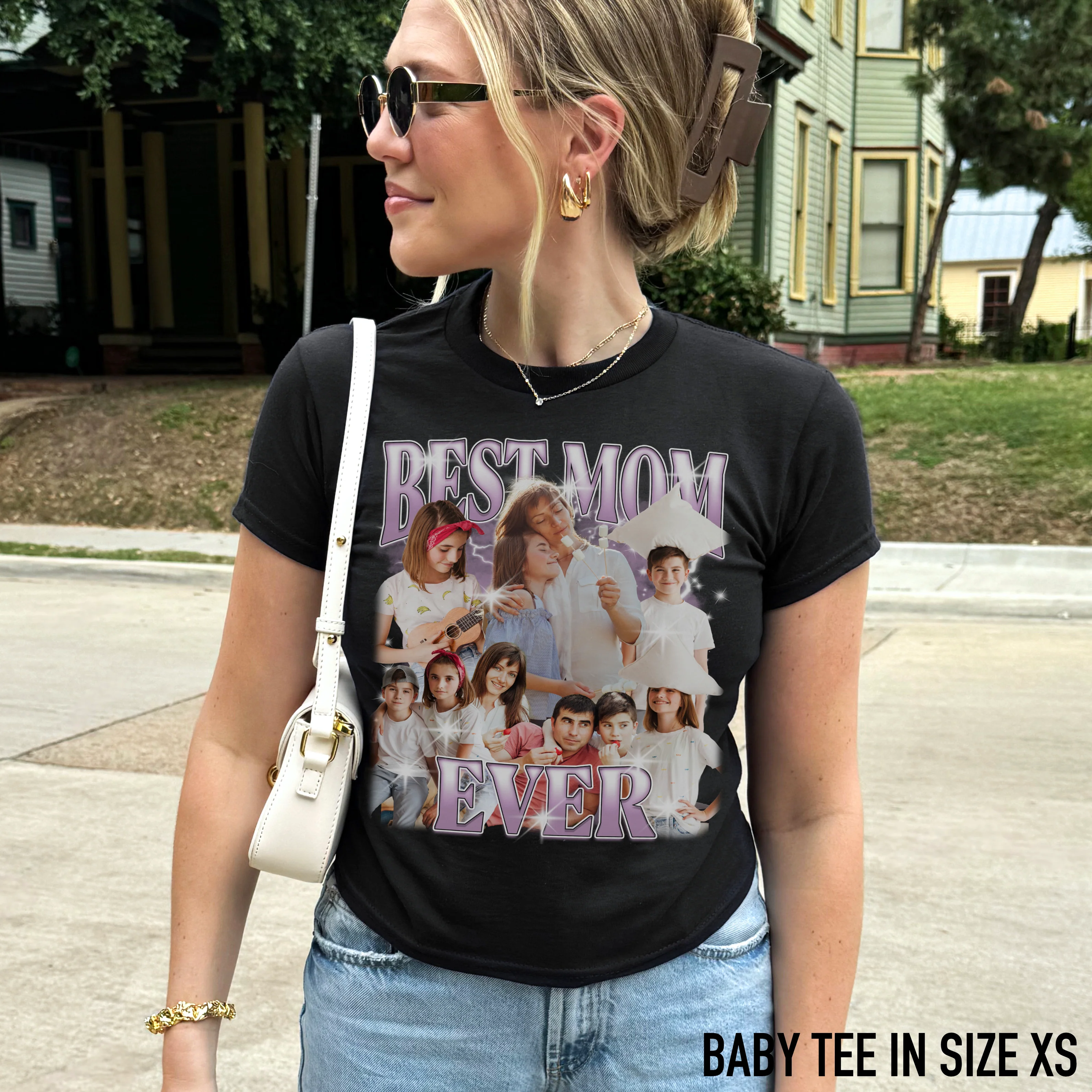 CUSTOM Best Mom Ever Photo Bootleg Baby Tee - Image 2