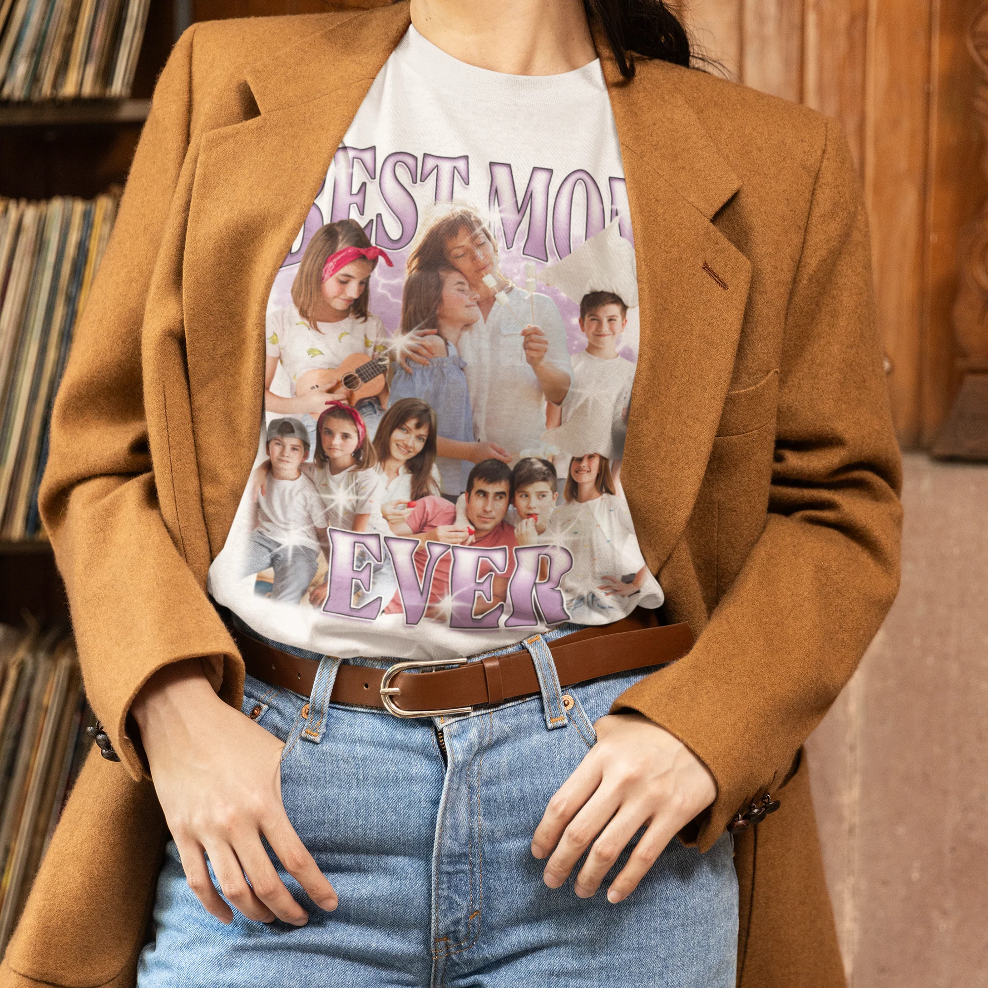CUSTOM Best Mom Ever Photo Bootleg T-Shirt - Image 6