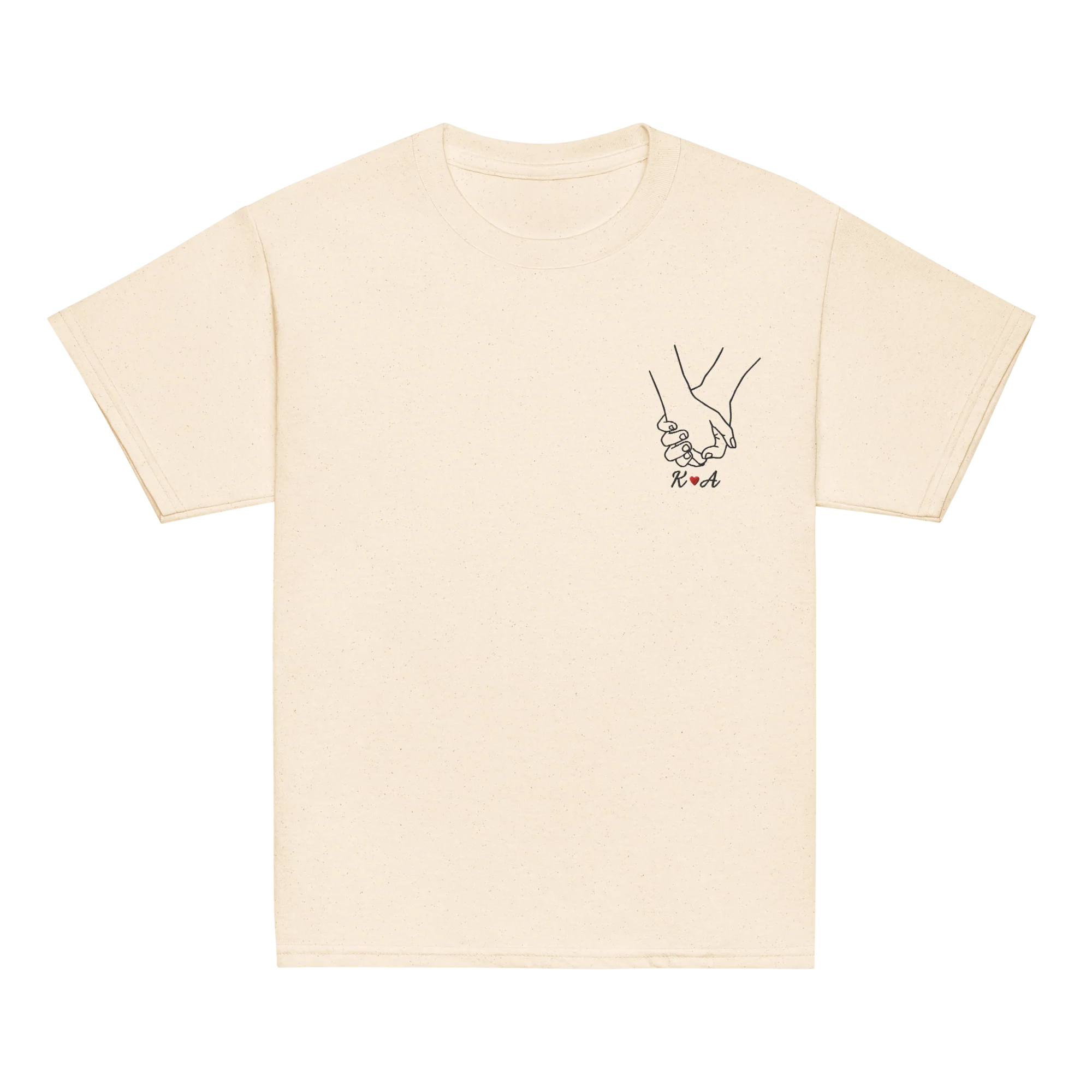 CUSTOM Couple Initials Embroidered Baby Tee - Holding Hands - Image 5